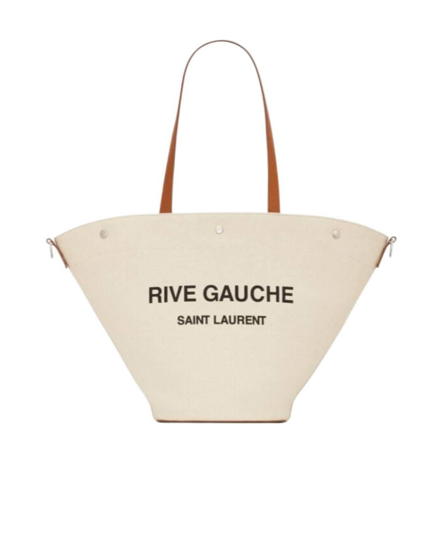 Saint Laurent Rive Gauche Tote Bag In Nude