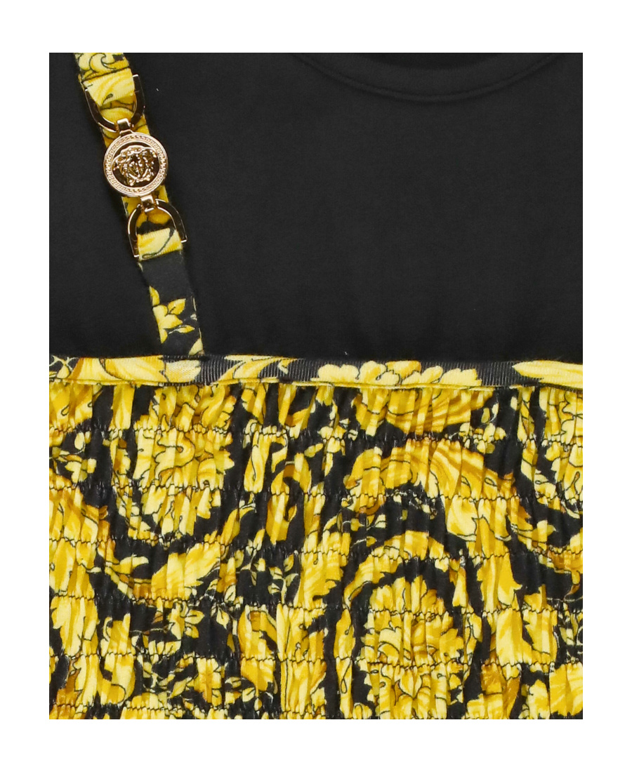 Versace Baroque-print T-shirt Dress In Black