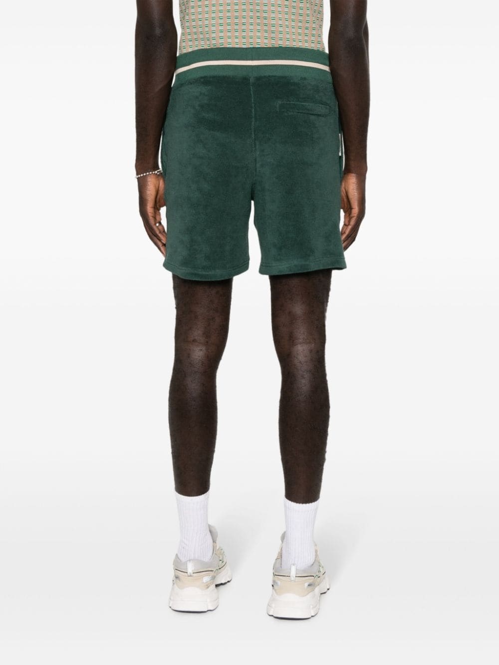 Autry Logo-embroidered Cotton-blend Track Shorts In Green