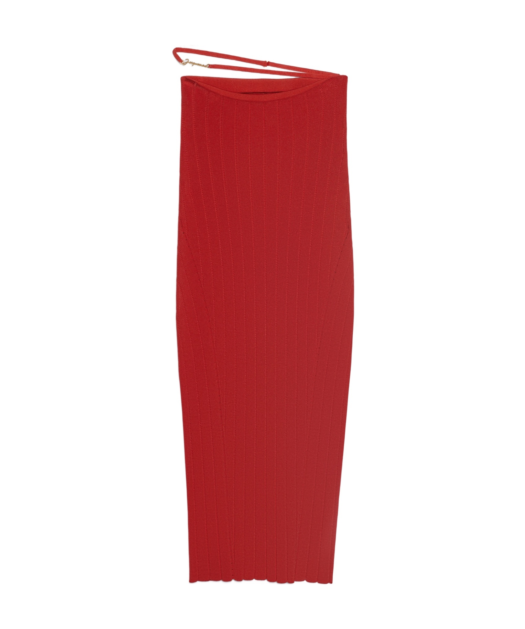Jacquemus La Jupe Pralu Knitted Midi Skirt In Red