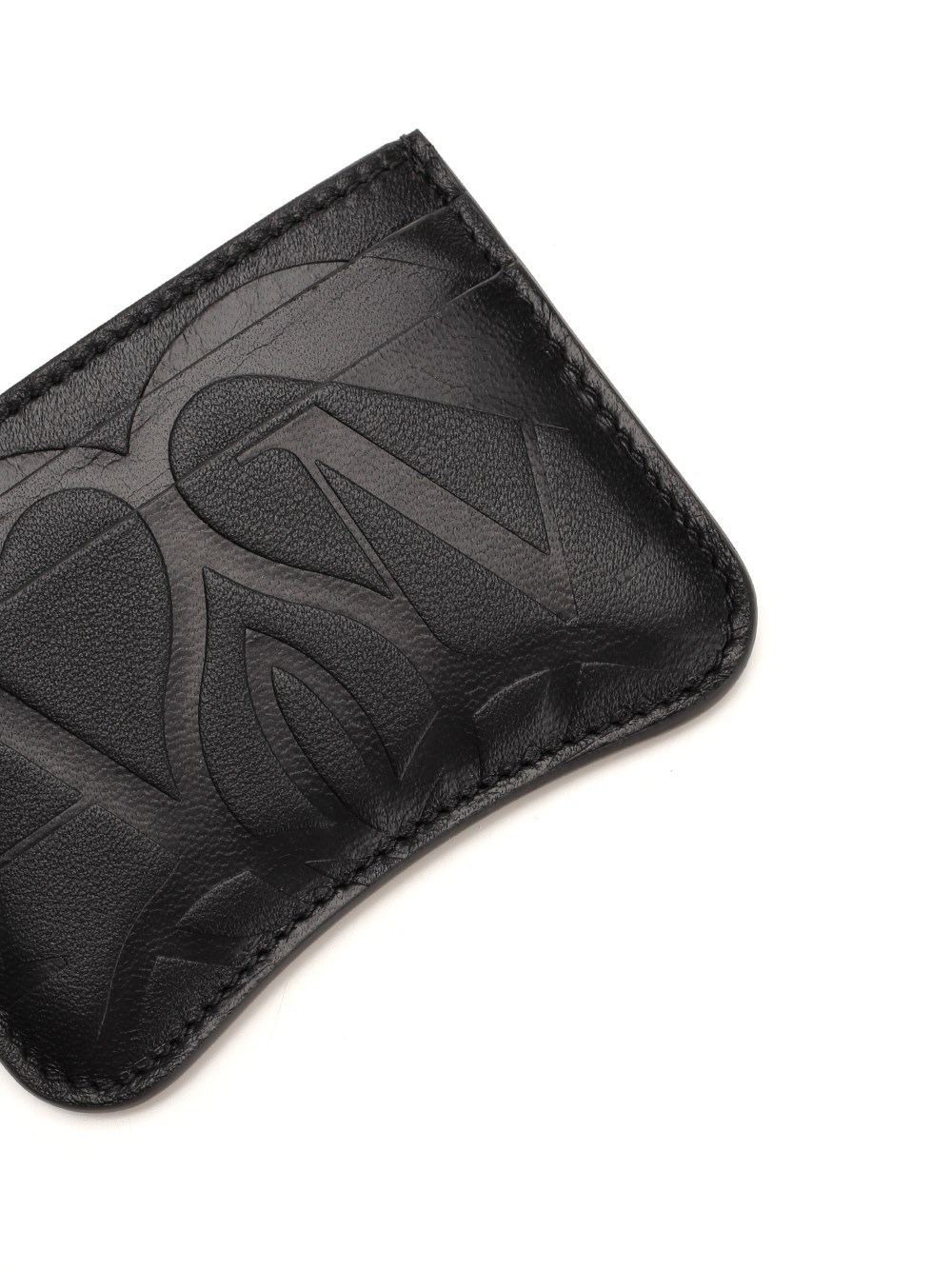 Alexander Mcqueen The Seal Leather Cardholder In Black