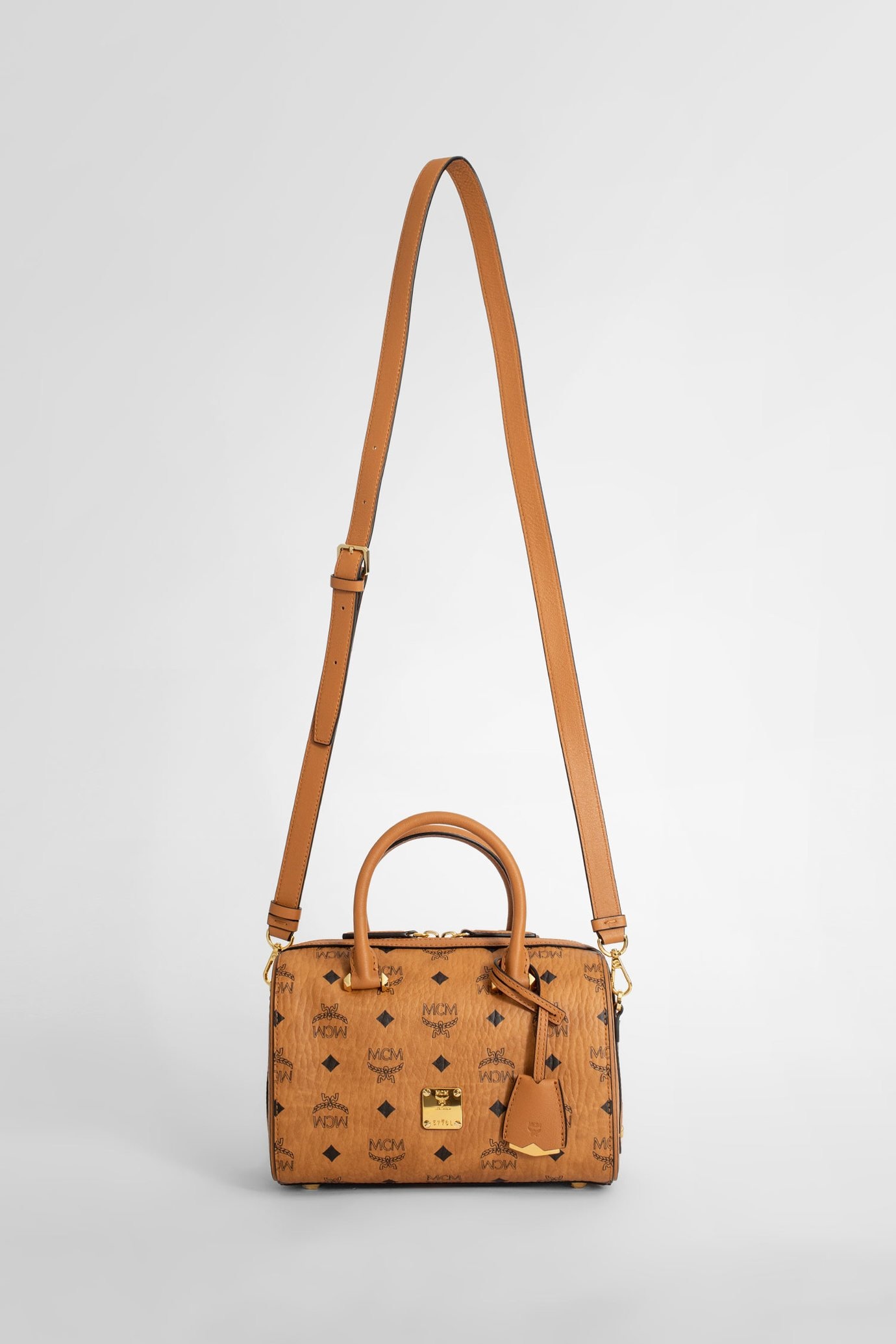 Mcm All-over Logo Print Tote Bag In Brown