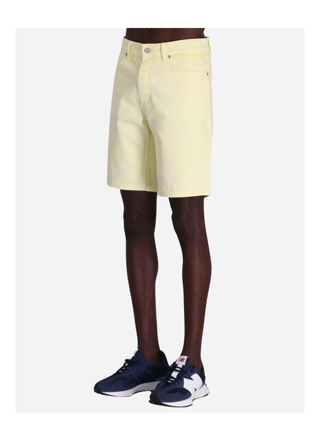Hugo Boss Mid-rise Straight-leg Denim Shorts In Nude