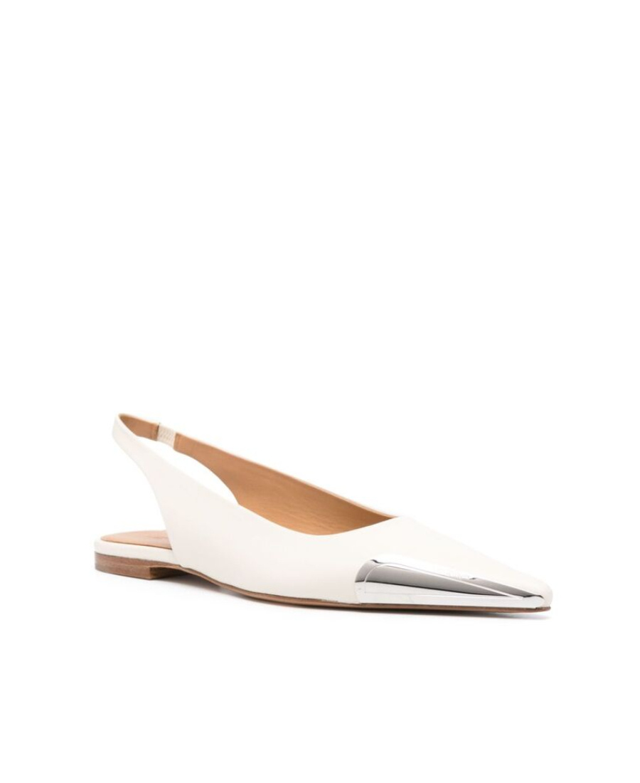 Off-white Allenframe Leather Ballerina Shoes In White