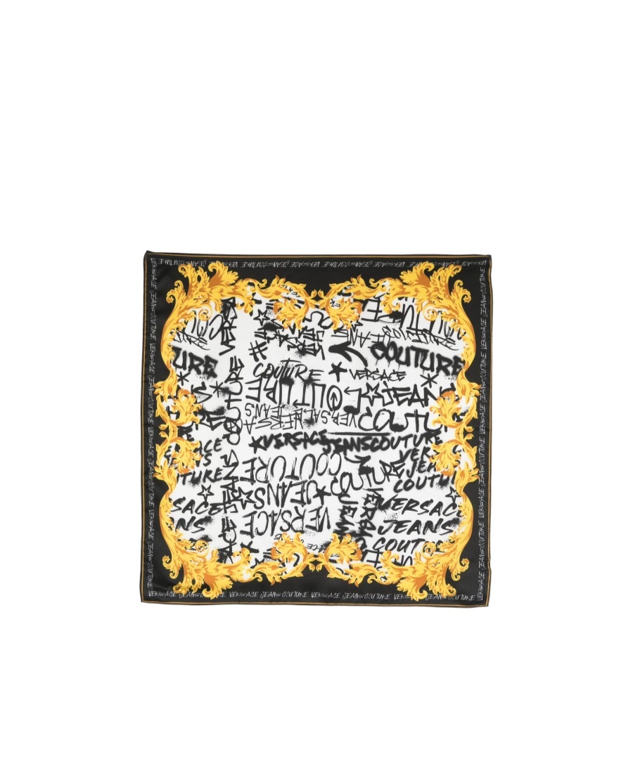 VERSACE JEANS LOGO-PRINT SILK SCARF