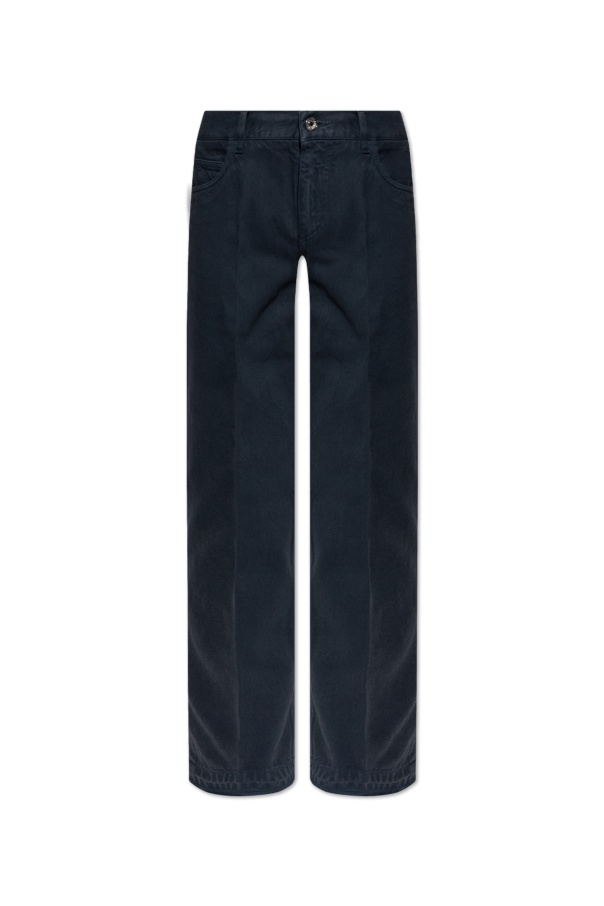 Dolce & Gabbana Pressed-crease Slim-cut Jeans In Black