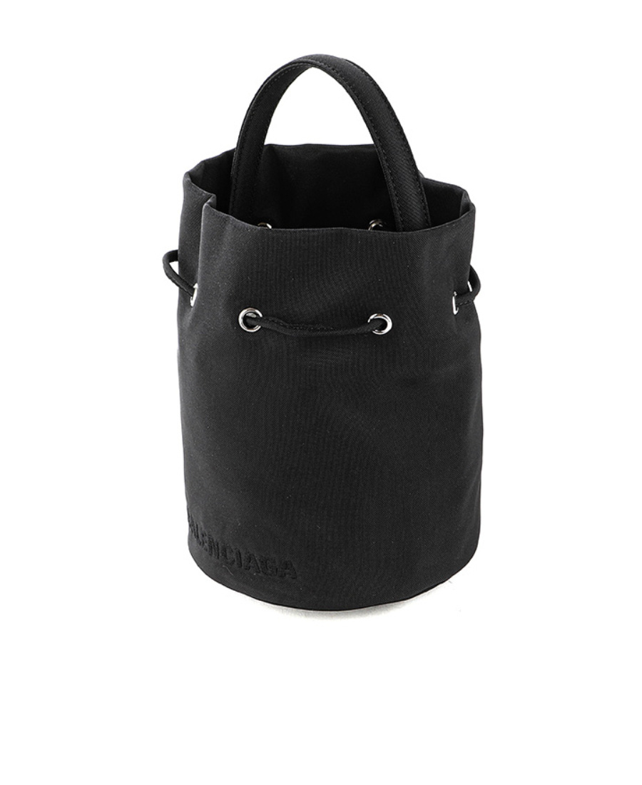 Balenciaga Wheel Drawstring Bucket Bag In Black