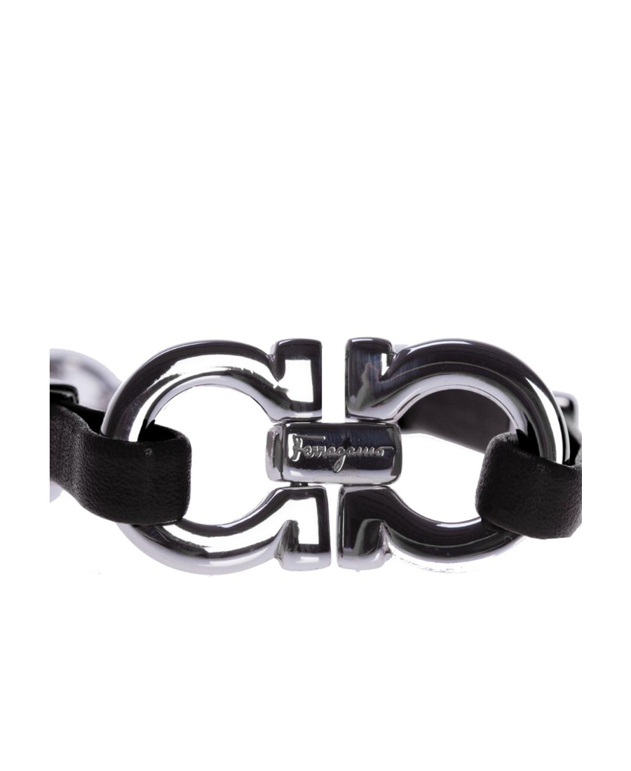 Ferragamo Logo Detail Bracelet In Black