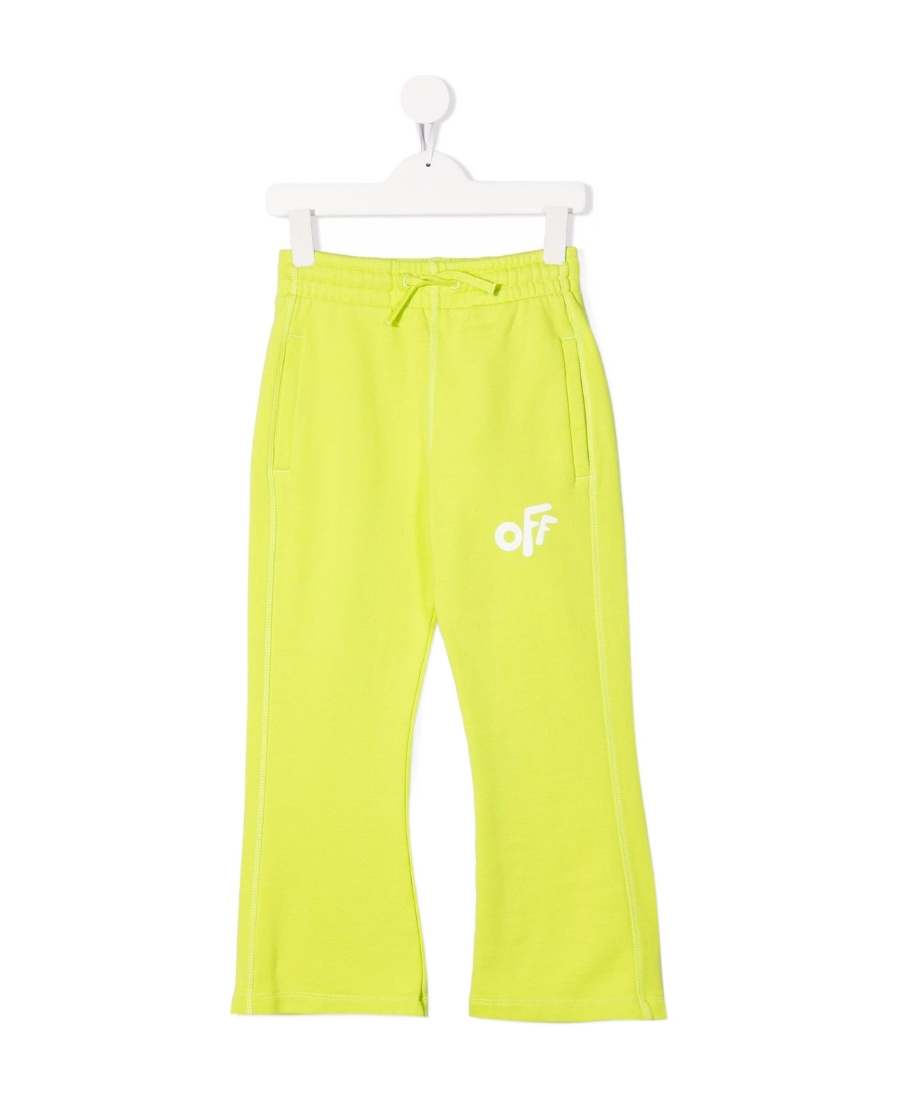 Off-white Logo-print Flared Track Pants In Yellow