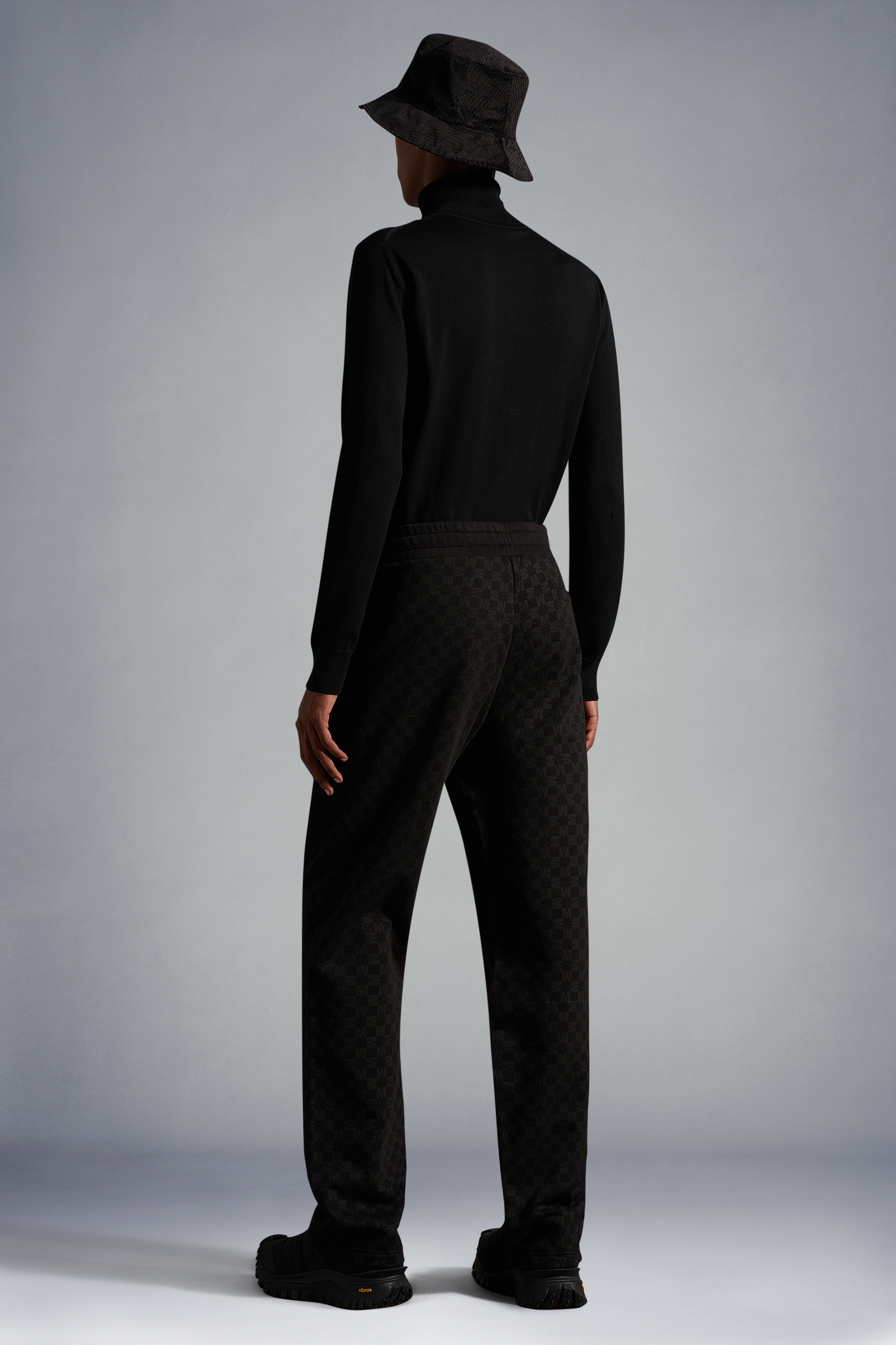Moncler Monogram-print Track Pants In Black