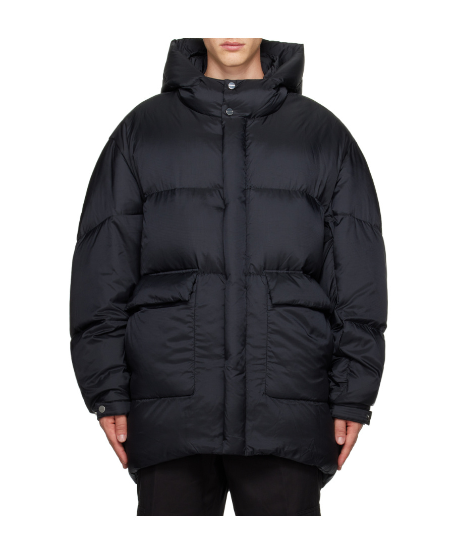 Wooyoungmi Quilted Funnel Collar Down Jacket In Black