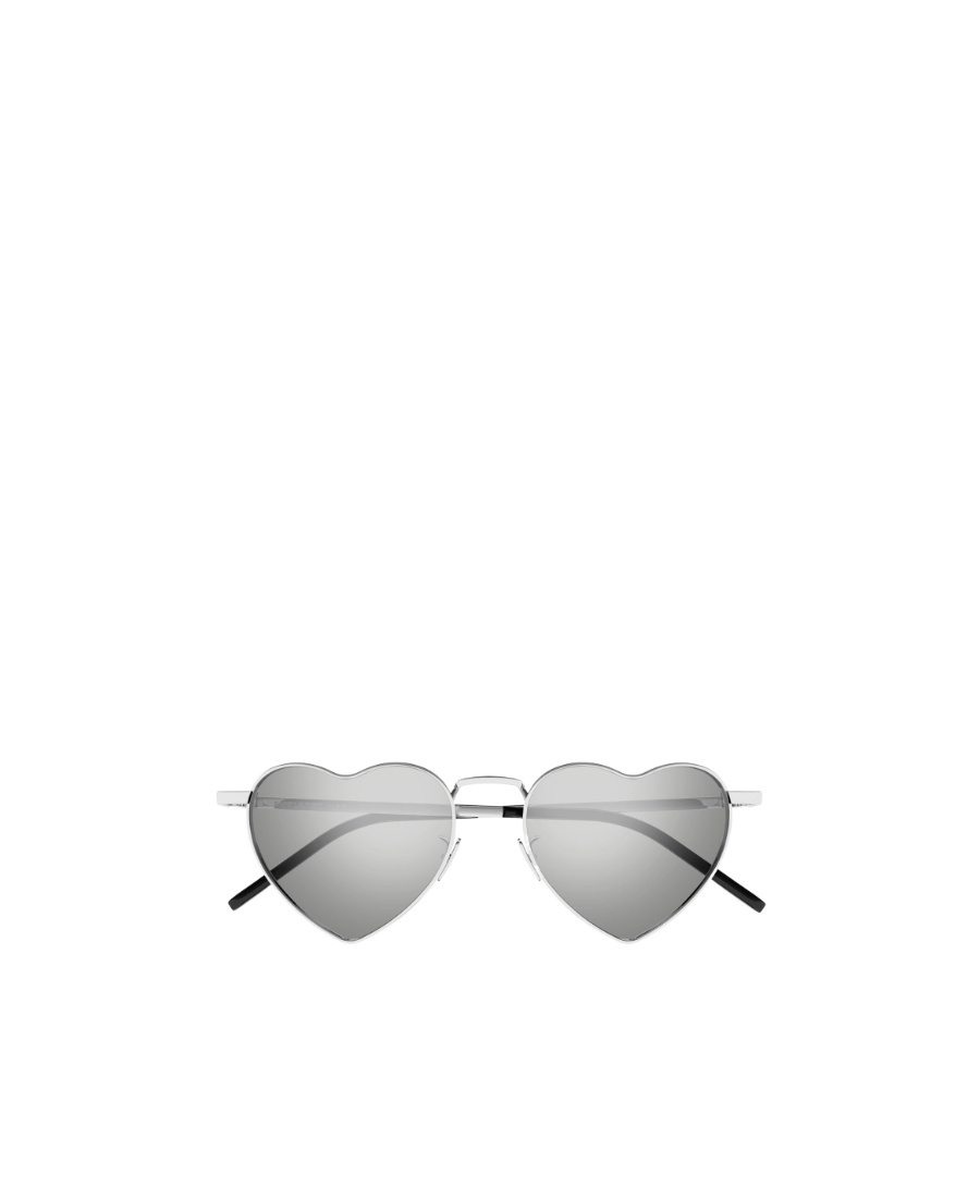 Saint Laurent Loulou Heart-frame Sunglasses In Gray