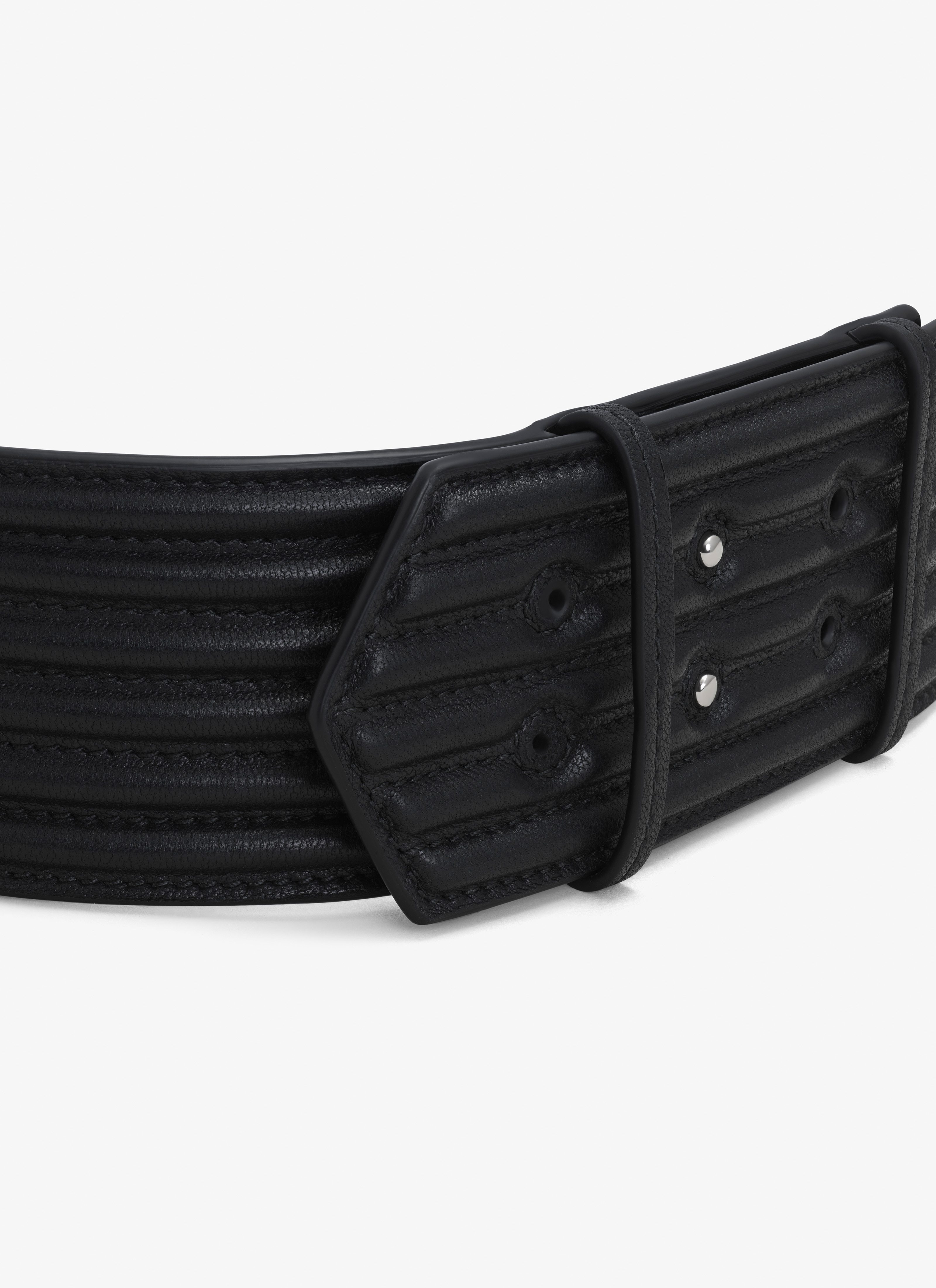 Alaïa Embossed Leather Belt In Black
