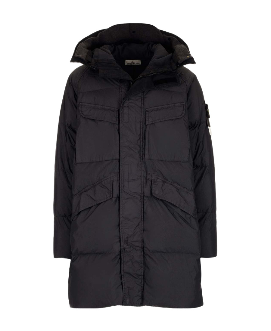 STONE ISLAND COMPASS-MOTIF DOWN JACKET
