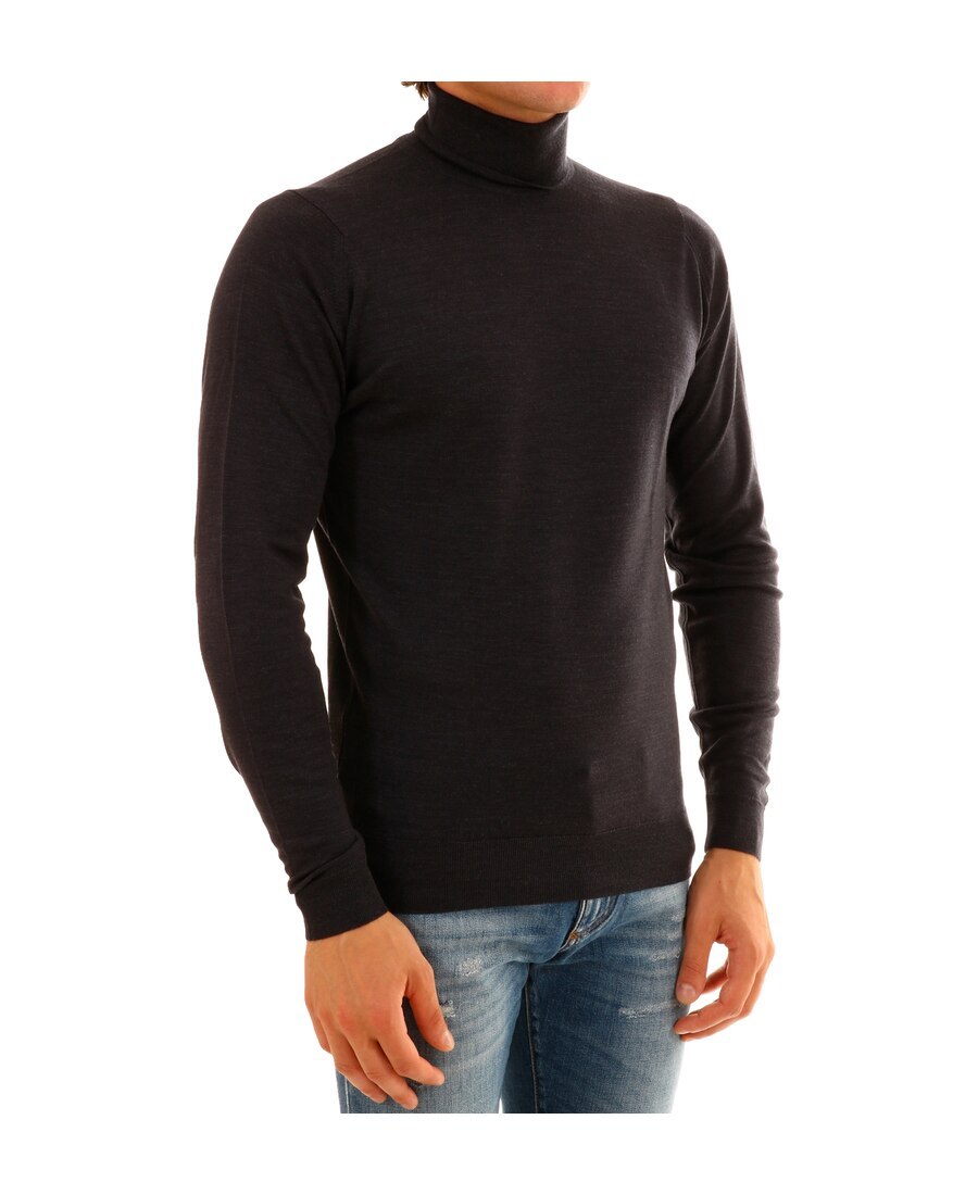 John Smedley Merinos Wool Turleneck Sweater In Black