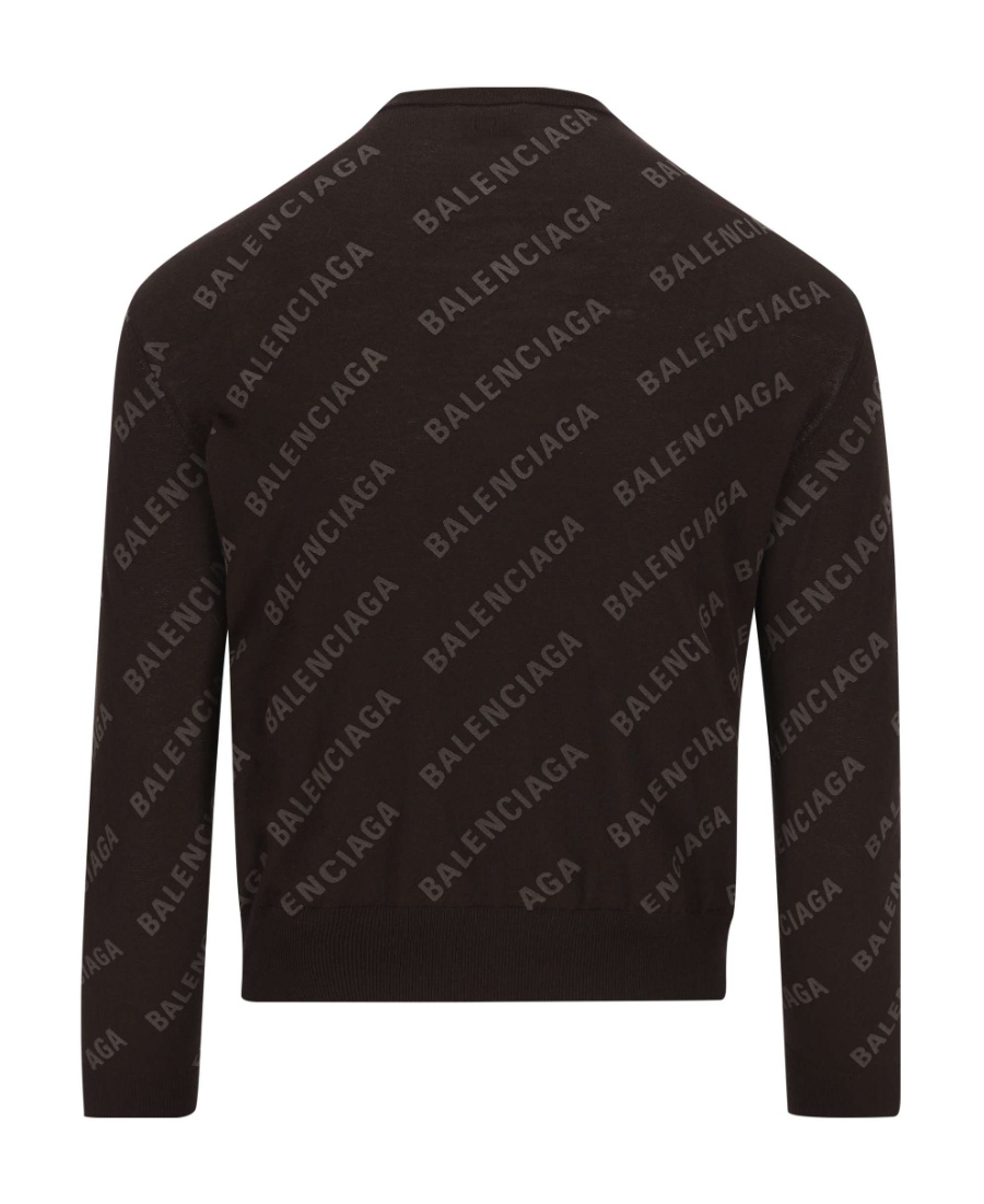 Balenciaga Logo-print Cropped Cardigan In Black