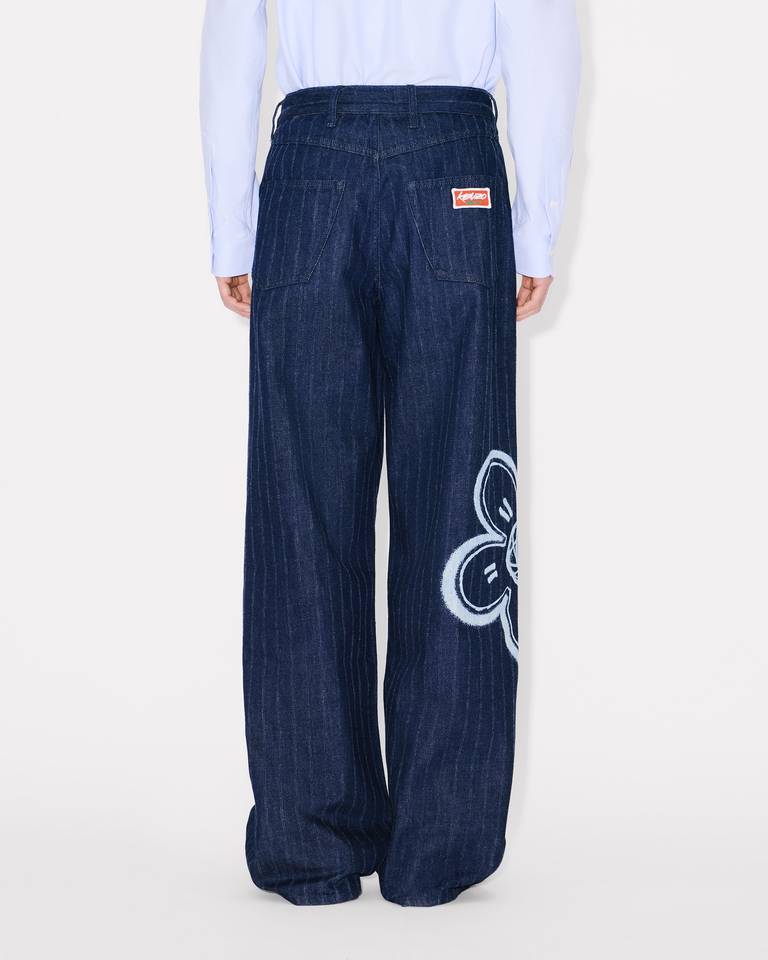 Kenzo ' X Futura 2000' Turn Up Wide Fit Jeans In Japanese Denim In Blue