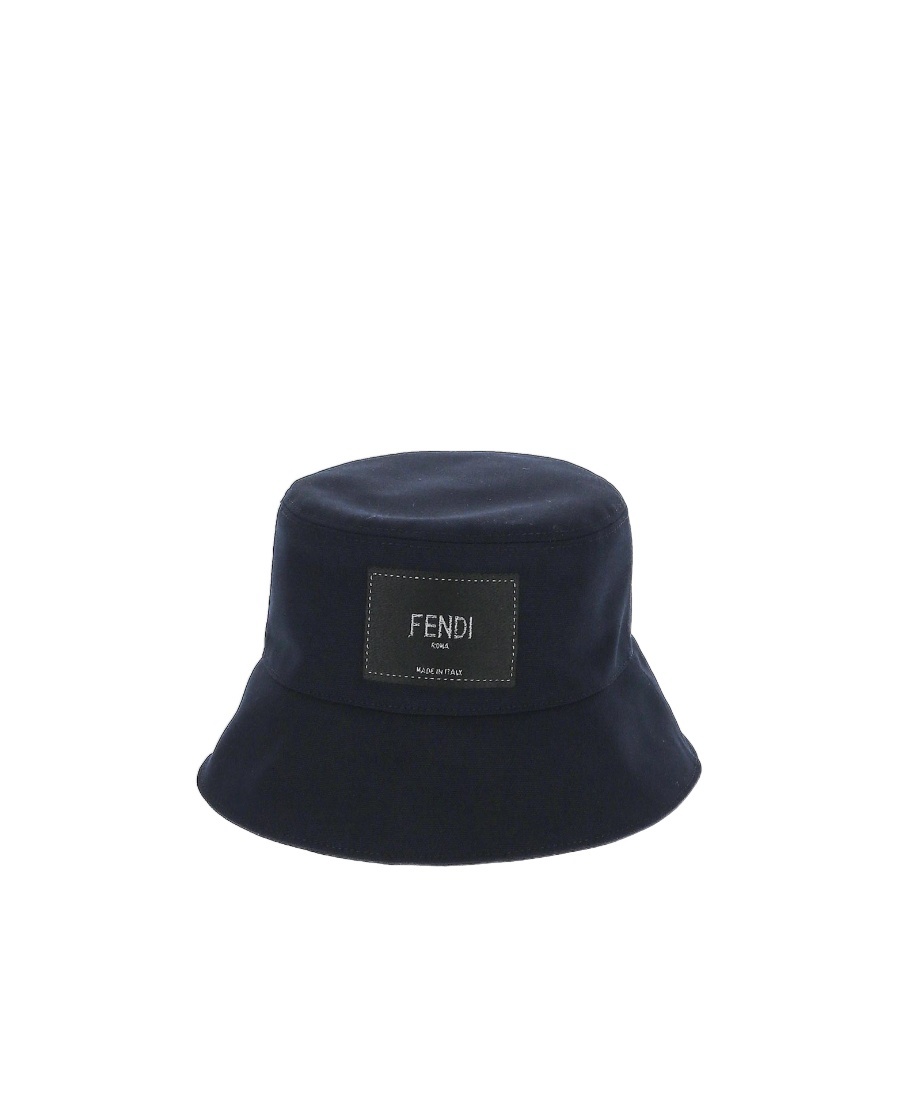 Fendi Logo-patch Bucket Hat In Blue