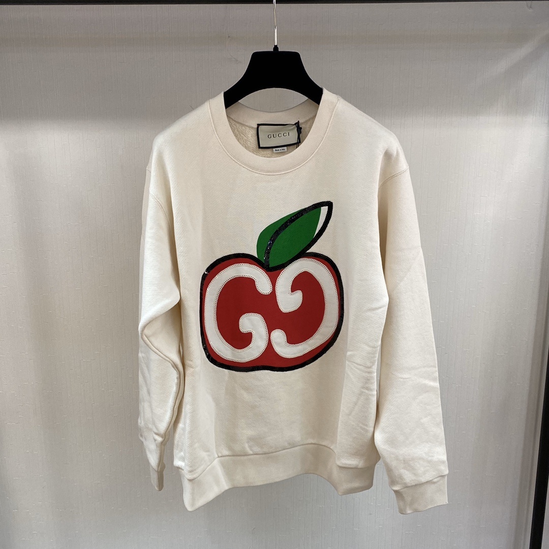Gucci Printed Round-neck Sweater In White