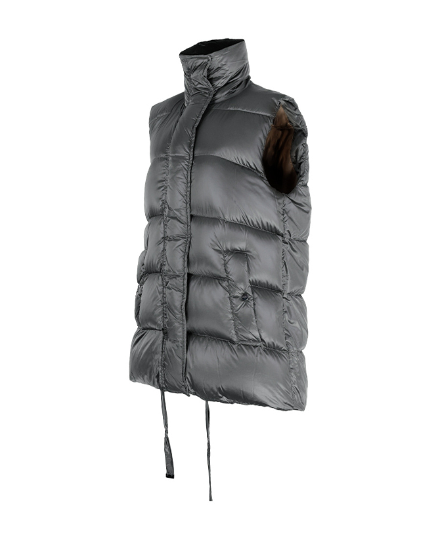 Max Mara Sleeveless Vest Down Jacket In Gray