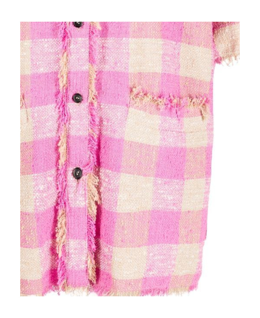 Msgm Check-pattern Shirt In Pink