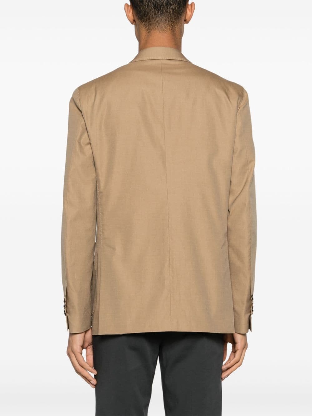 Lardini Double-breasted Beige Jacket In Brown