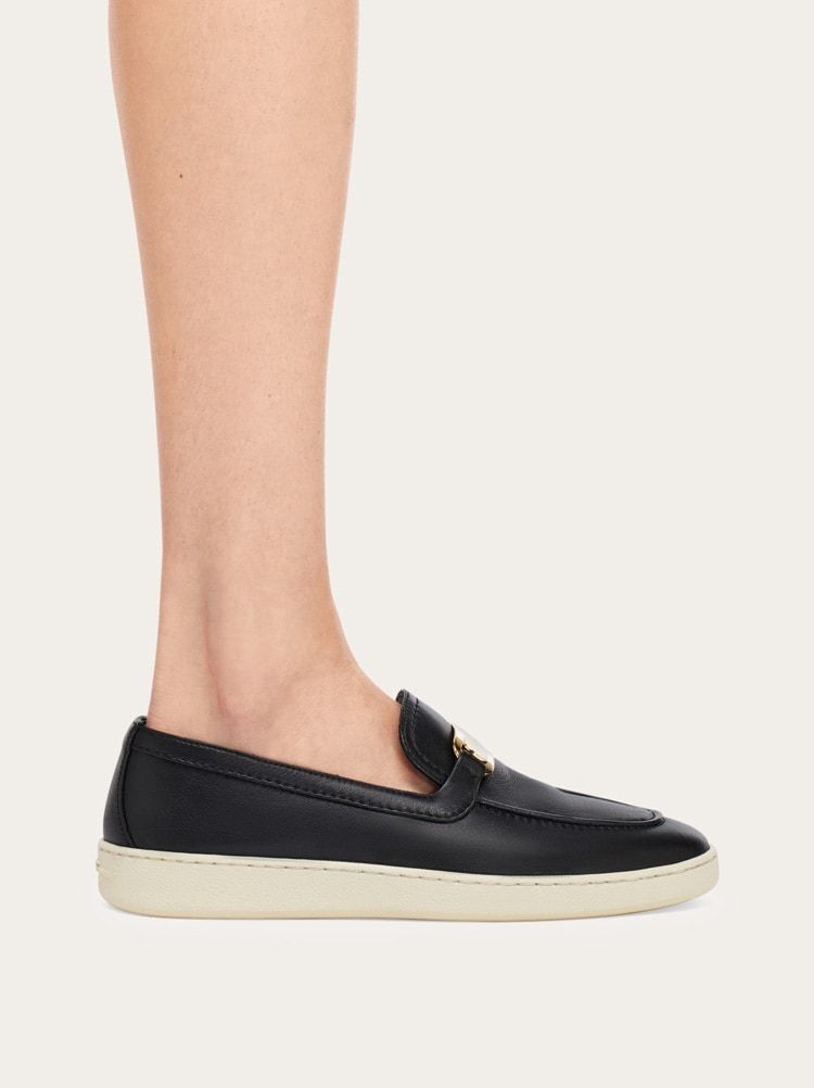 Ferragamo New Vara Buckle Sports Loafer In Green