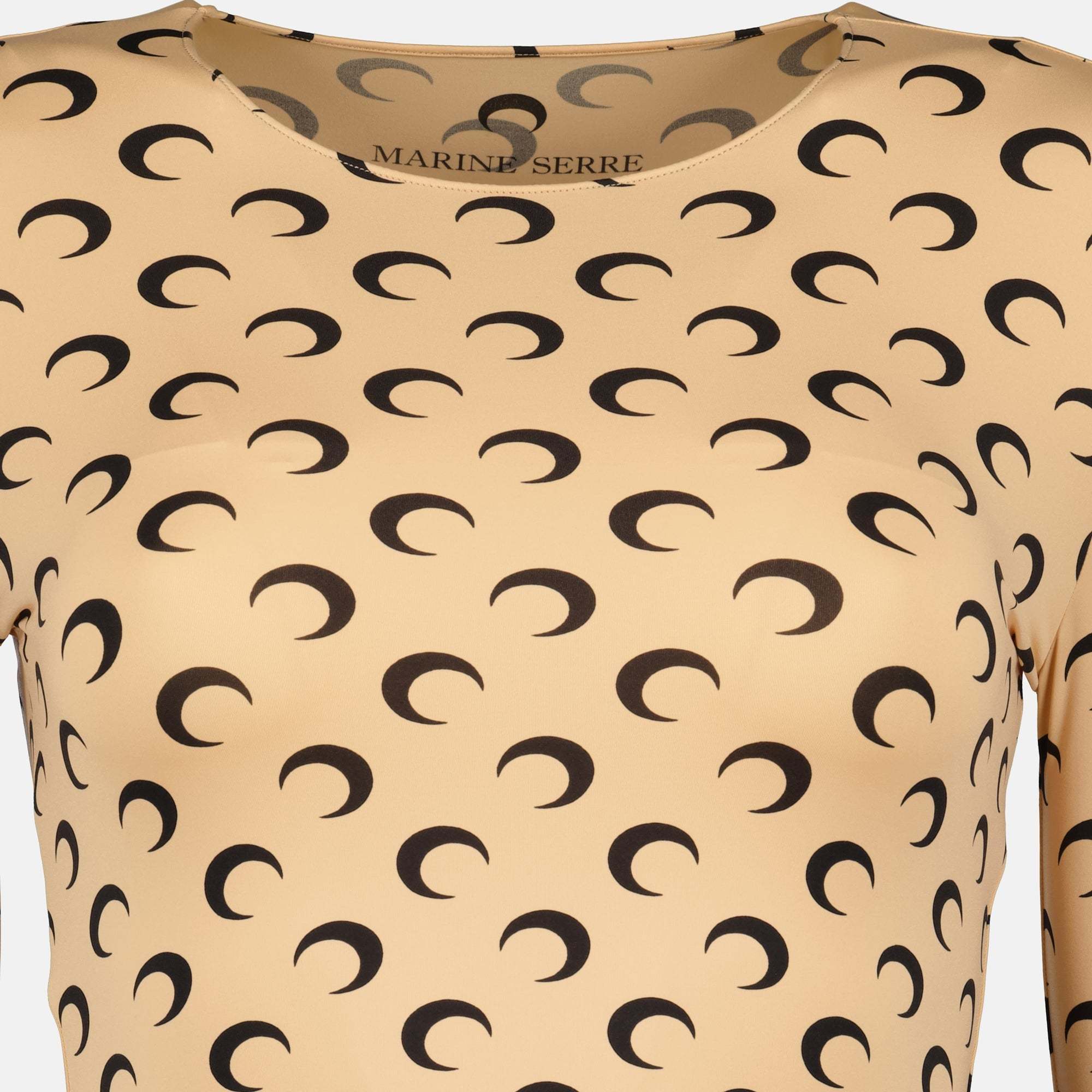 Marine Serre Crescent Moon Print T-shirt In Nude