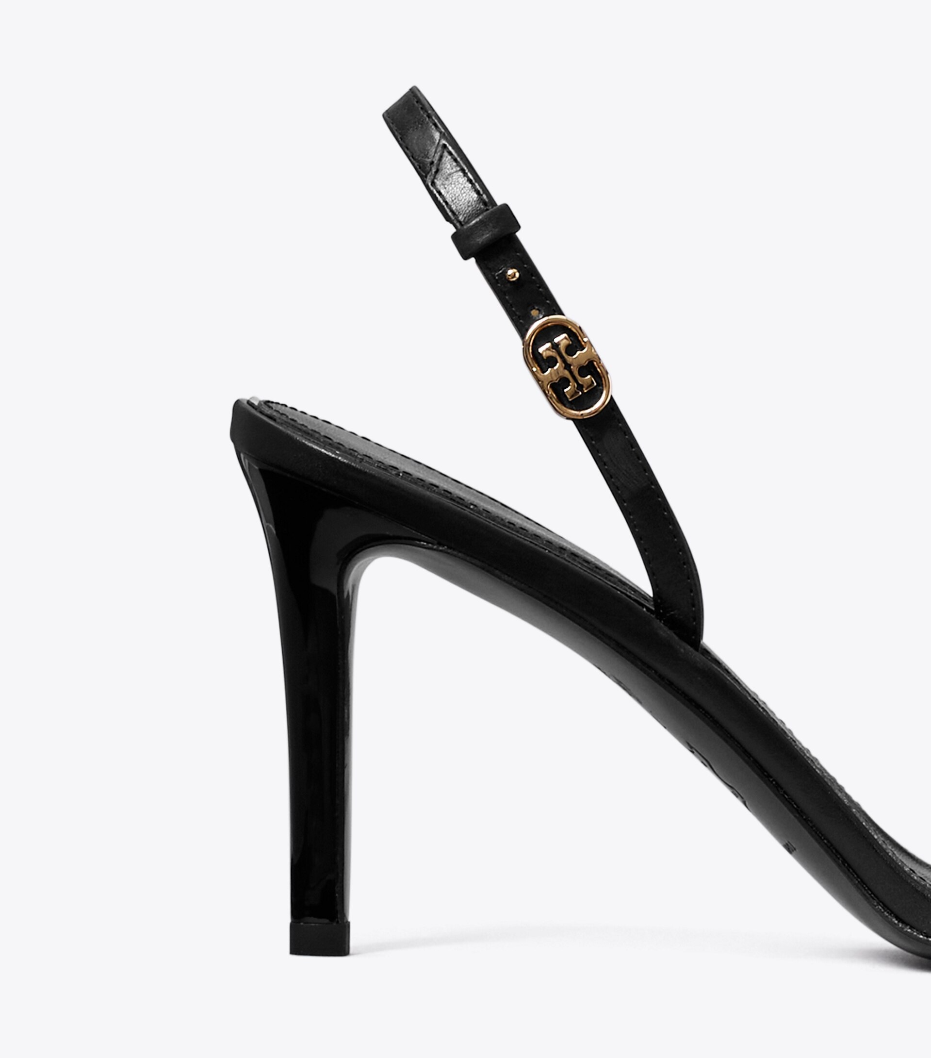Tory Burch Double T-button High-heeled Sandals In Black