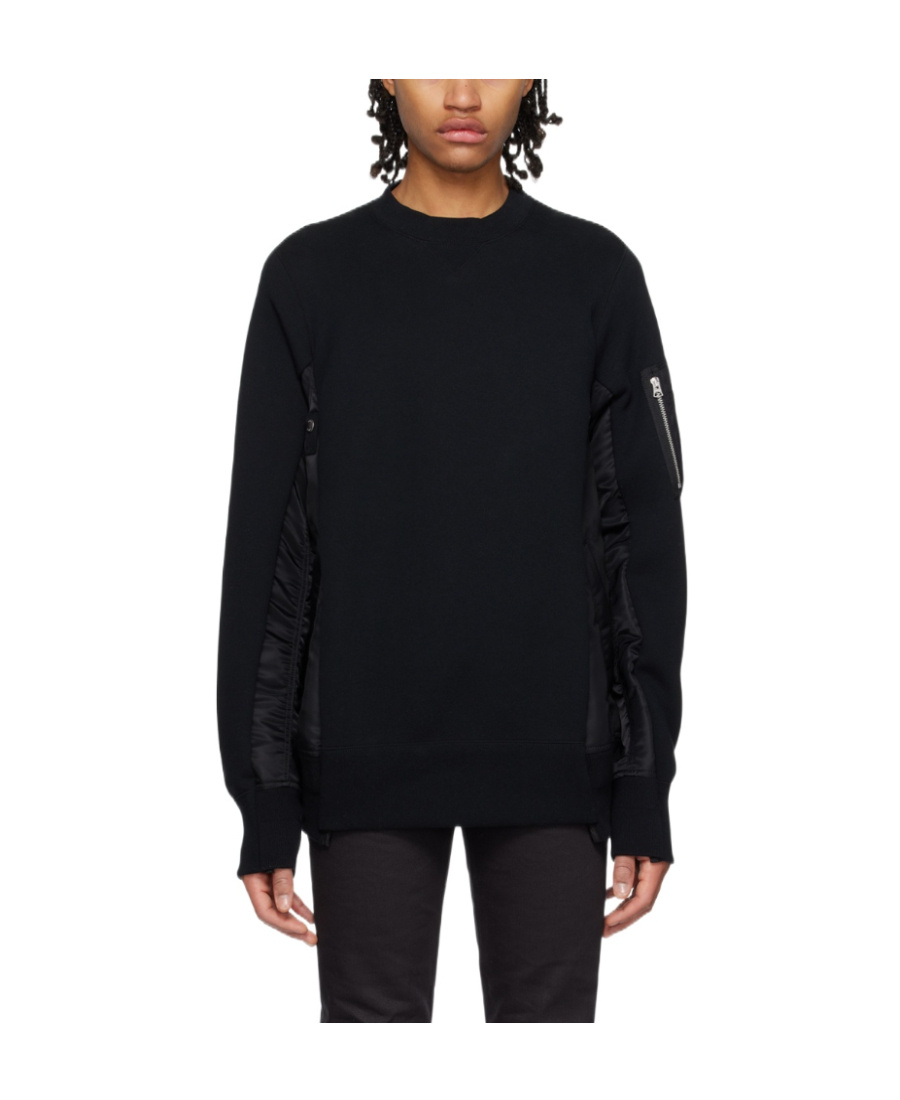 Sacai Panelled-design Sweatshirt In Black