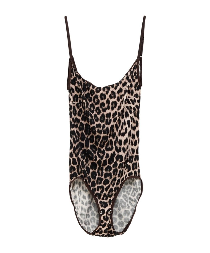 Baserange Leopard-print Bodysuit In Animal Print