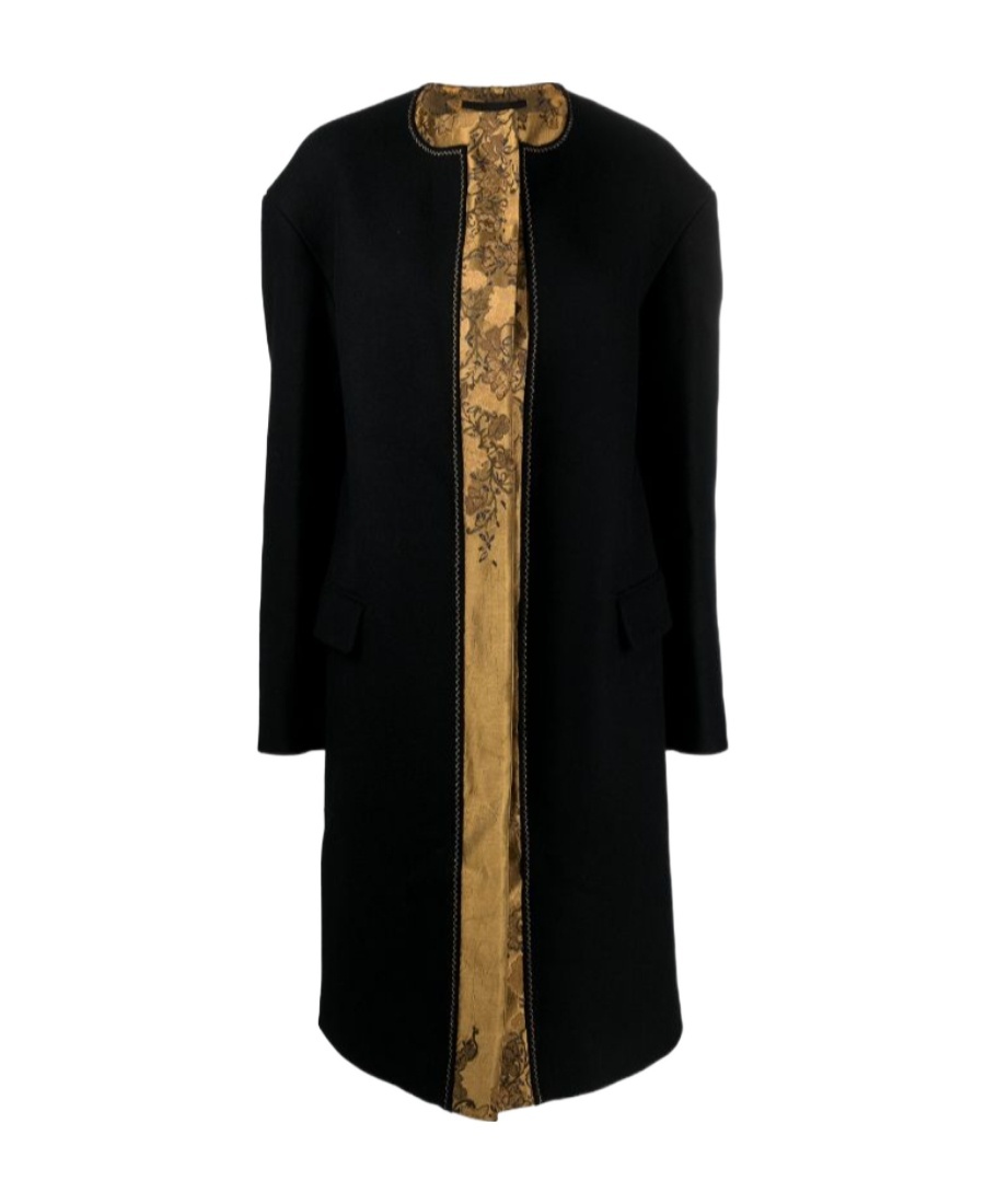 Dries Van Noten Long-sleeved Coat In Black