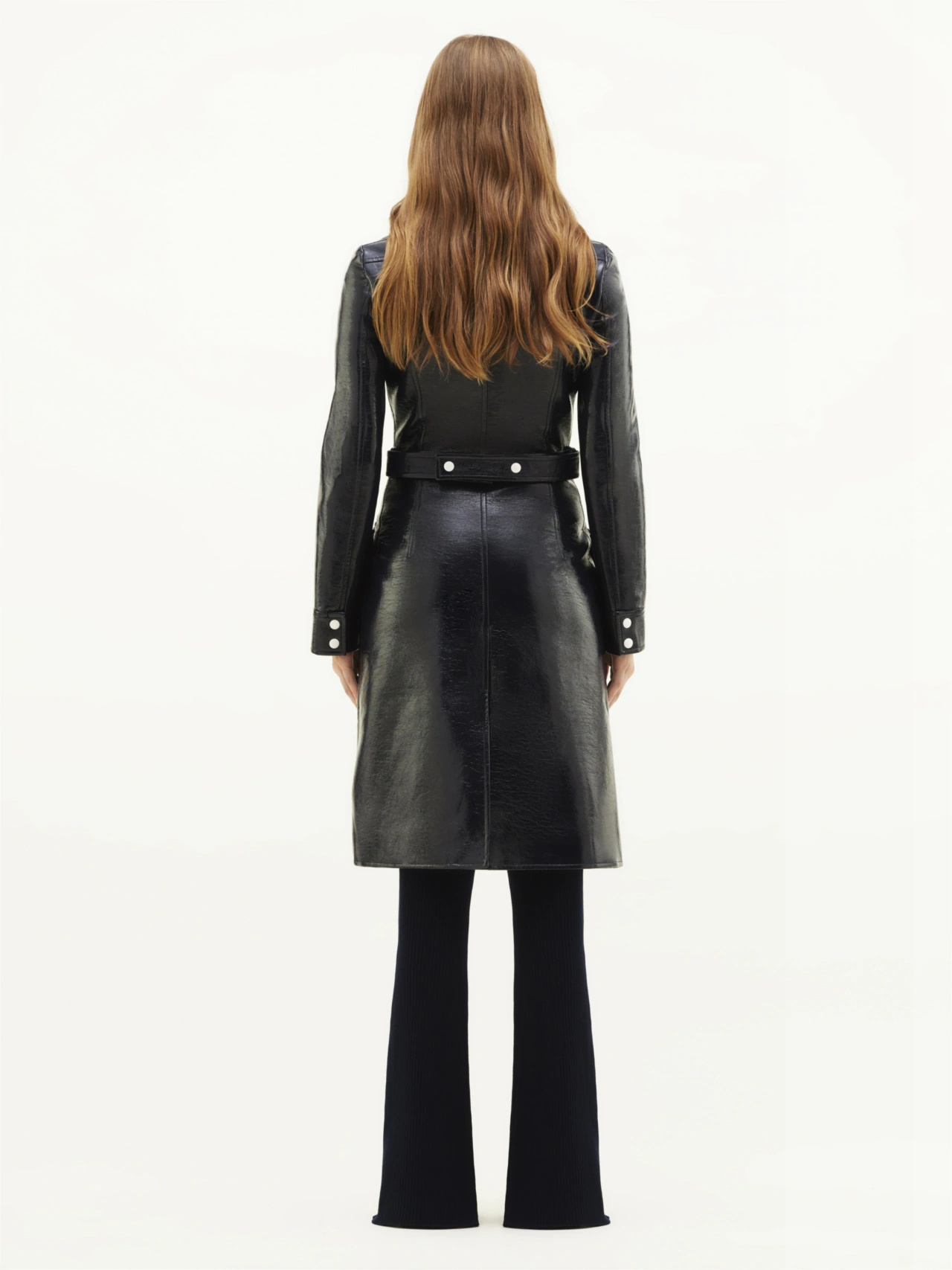 Courrèges Logo-patch Trench Coat In Black