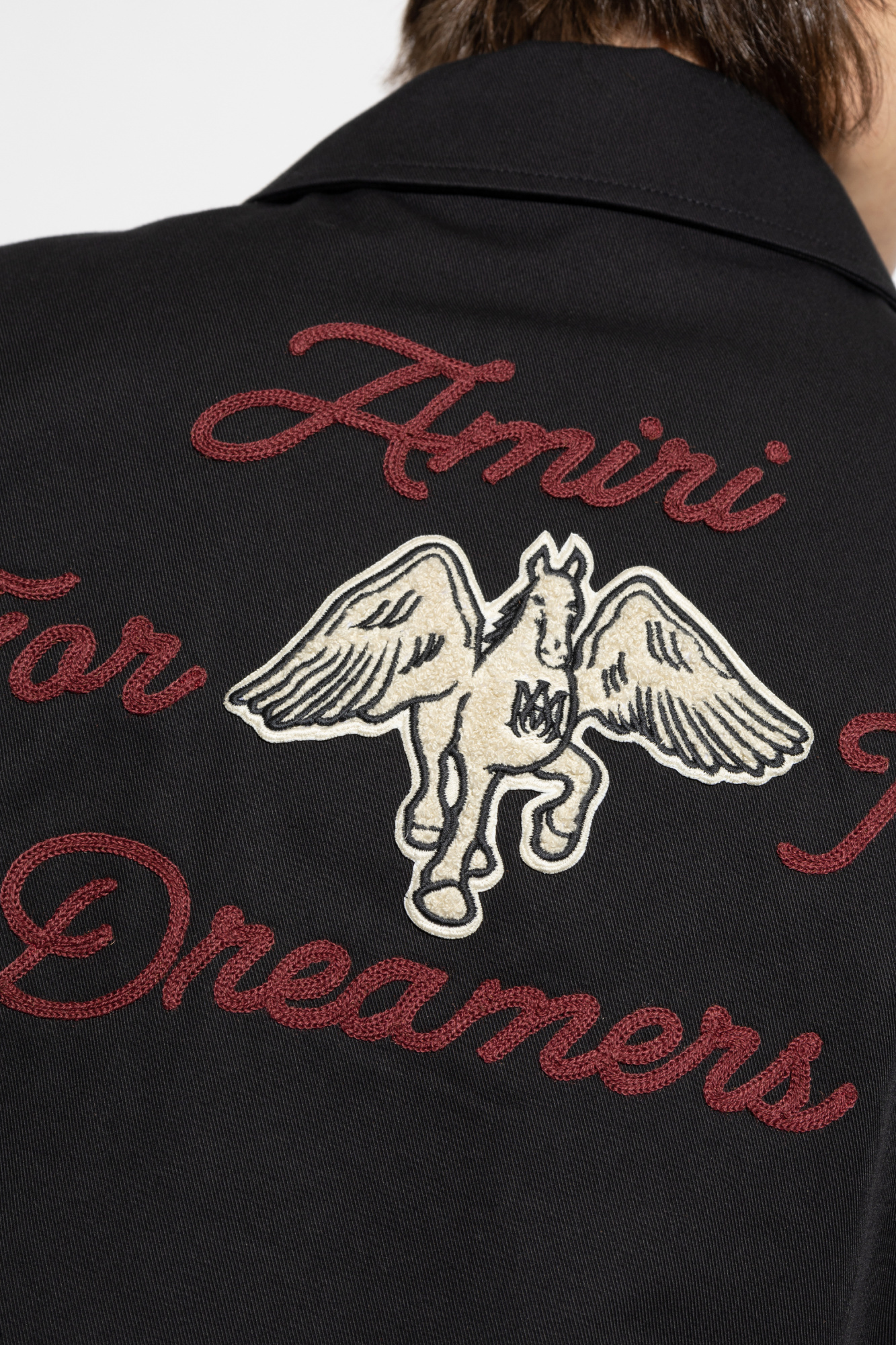 Amiri Embroidered Jacket With Front Pocket And Collar In Black