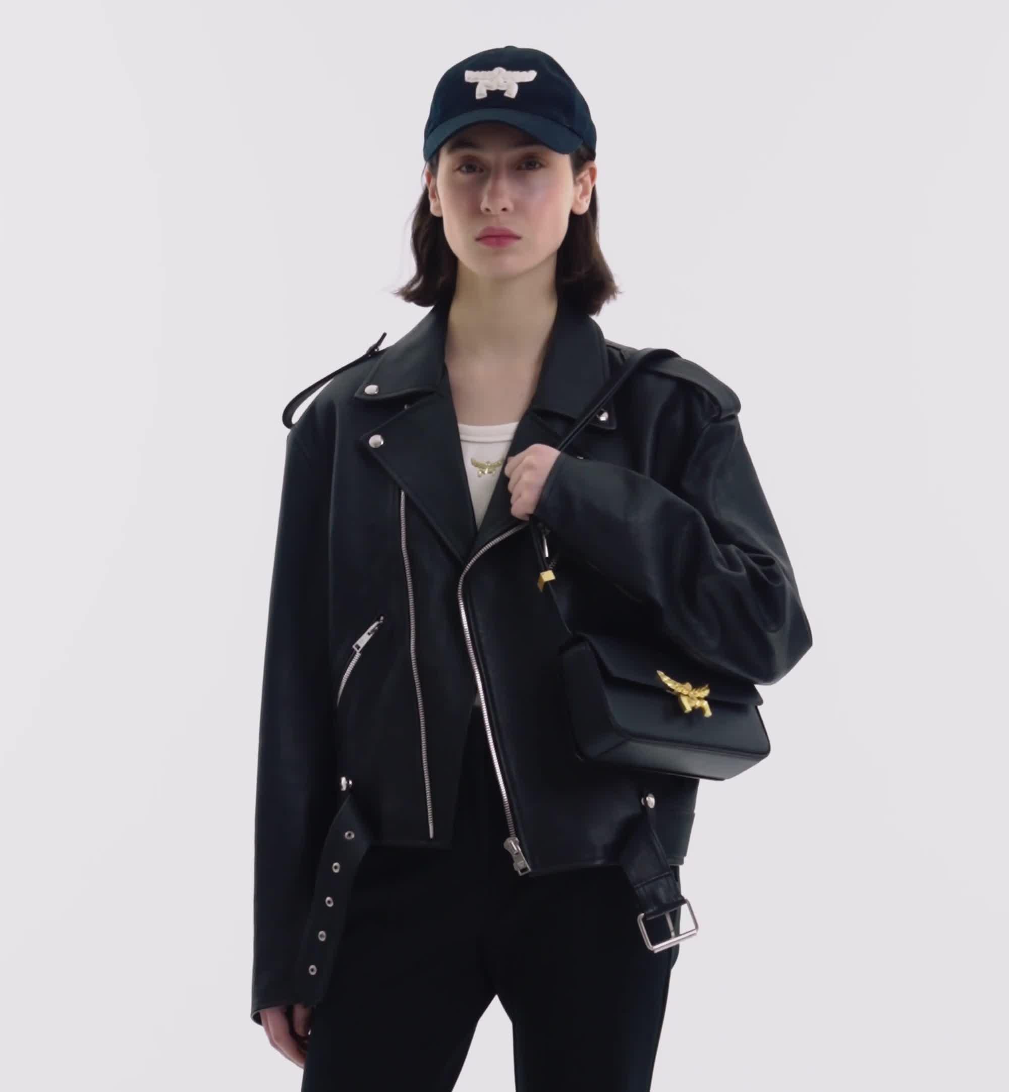 Mcm Flip Shoulder Bag In Black