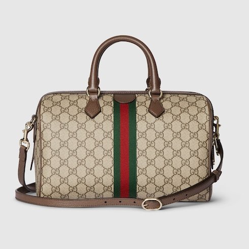 Gucci Ophidia Large Boston Bag In Brown
