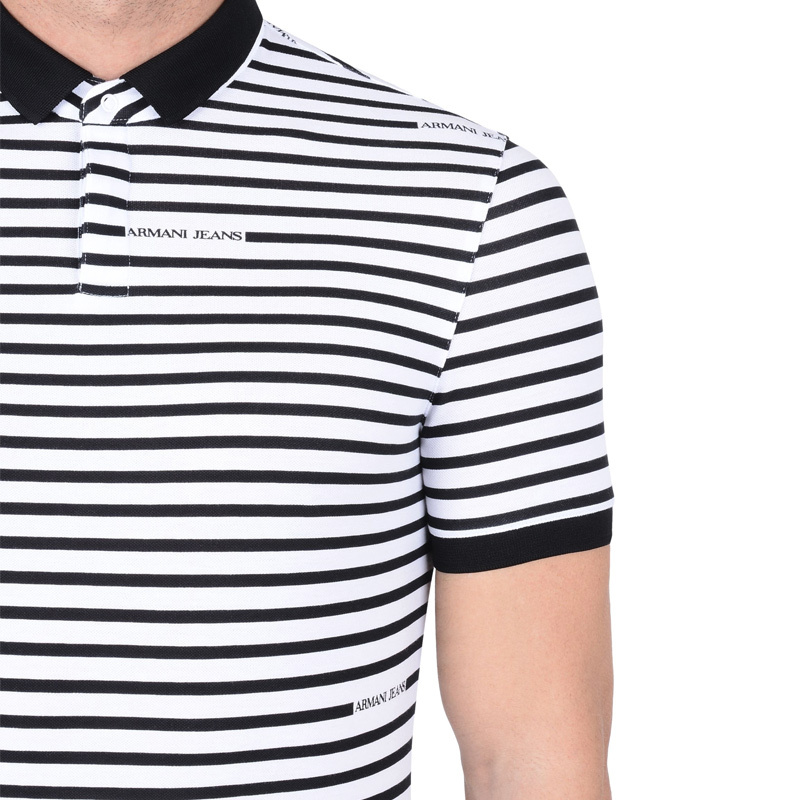 ARMANI JEANS HORIZONTAL STRIPED POLO SHIRT
