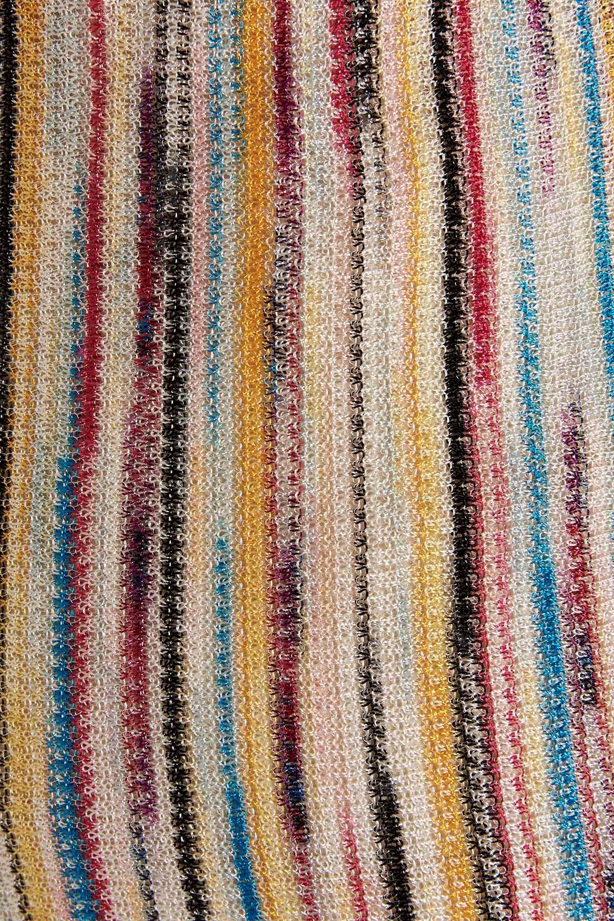 Missoni Stripe-pattern Semi-sheer Flared Trousers In Nude