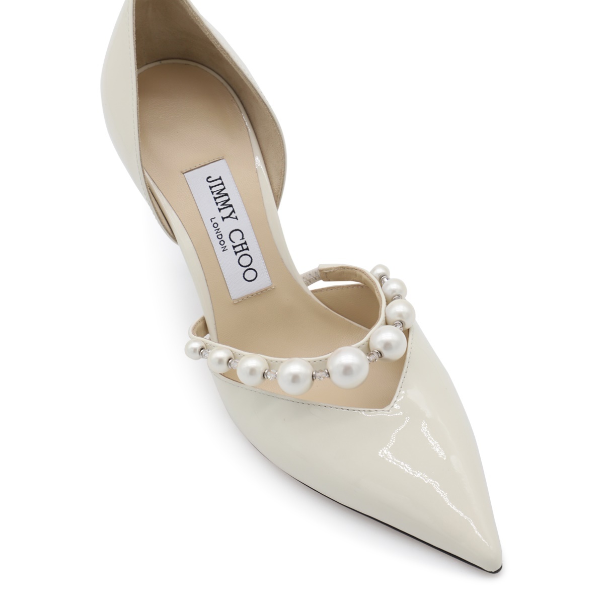 Jimmy Choo Pearl Embellished Pointed Toe Stiletto Pumps In Brown