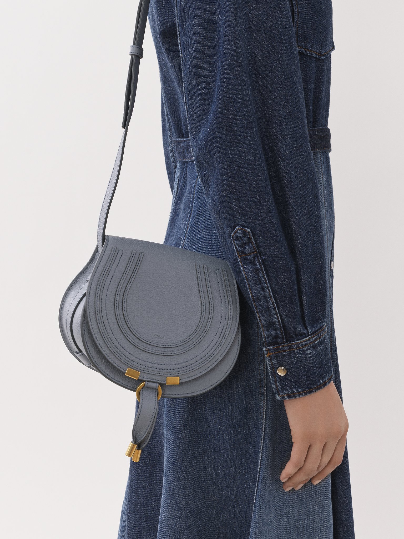 CHLOÉ SMALL MARCIE LEATHER SADDLE BAG 