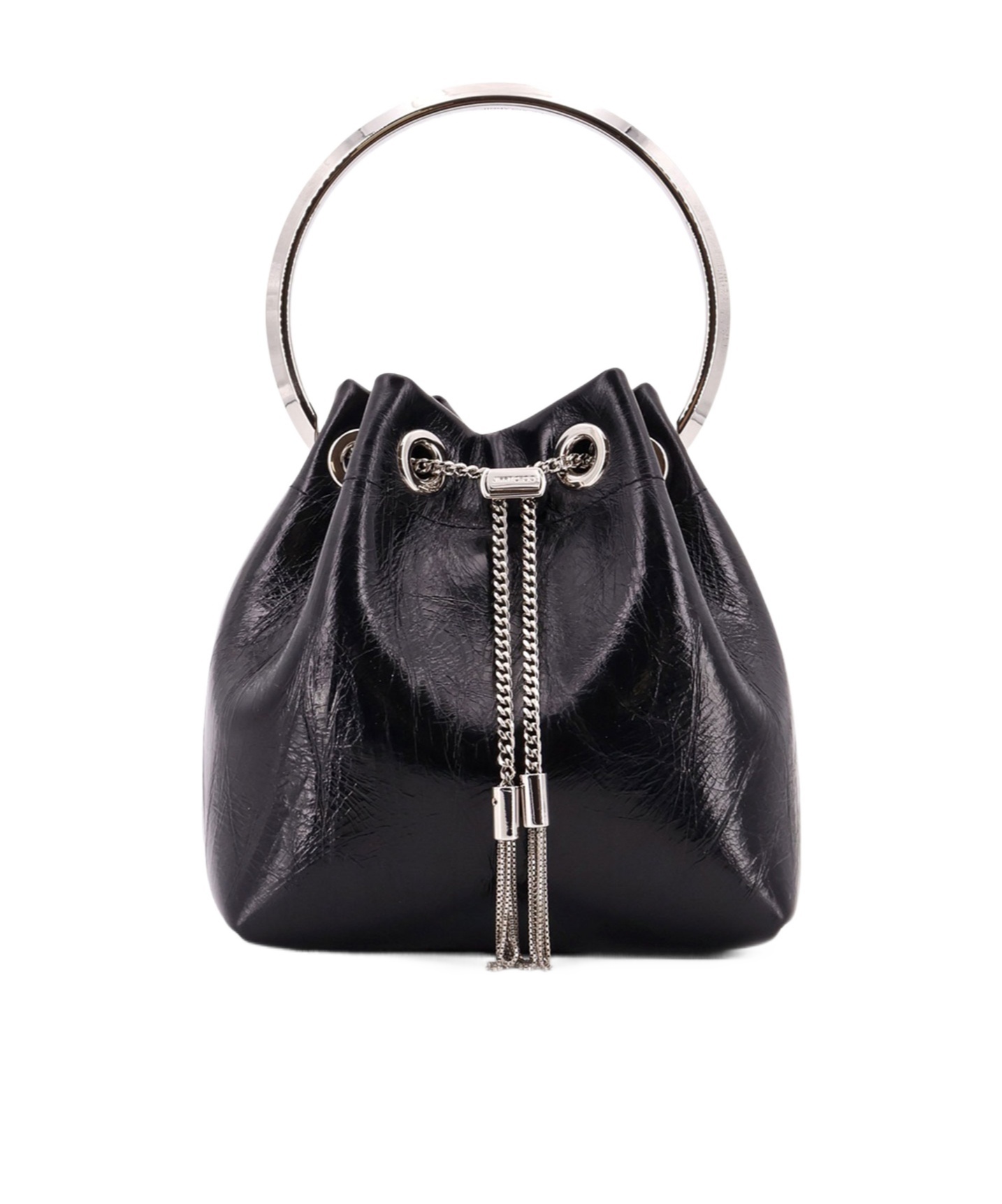 Jimmy Choo Borsa A Secchiello Bon Bon In Pelle Nera Donna