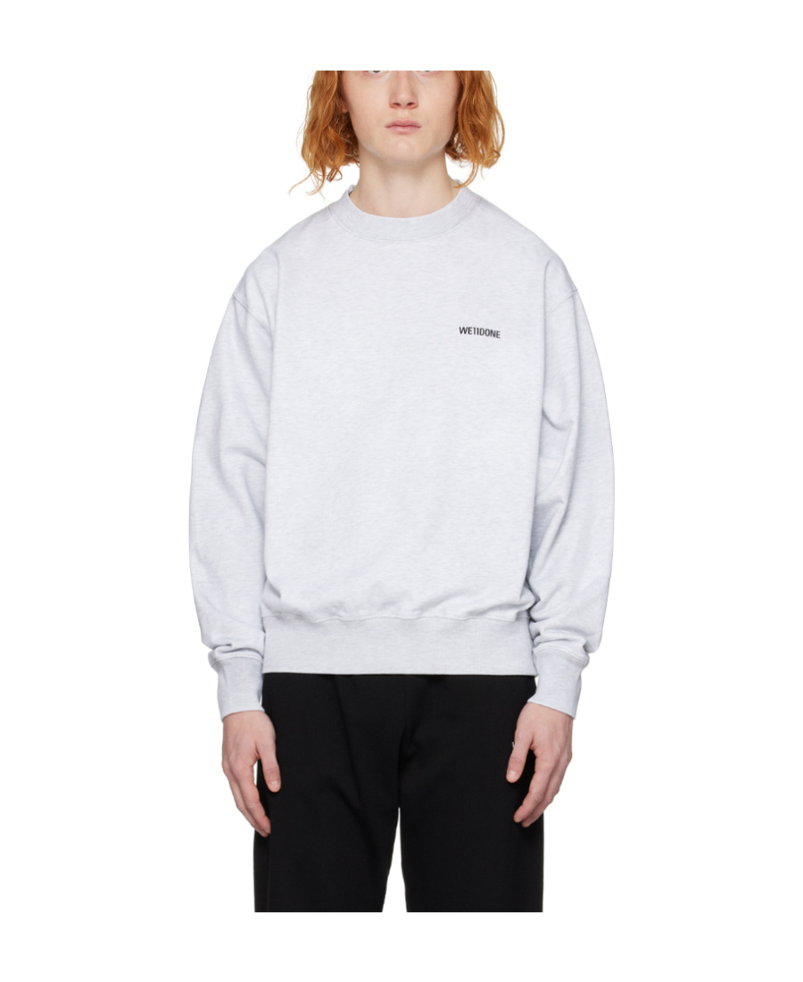 We11 Done Logo Print Cotton Sweatshirt In White