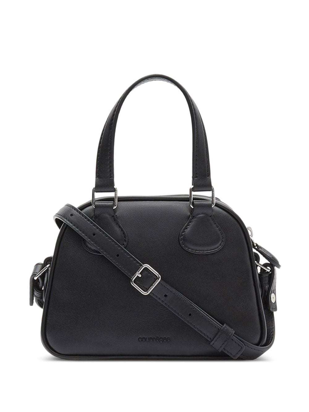 Courrèges Adjustable Strap Shoulder Bags With Silver Hardware In Black