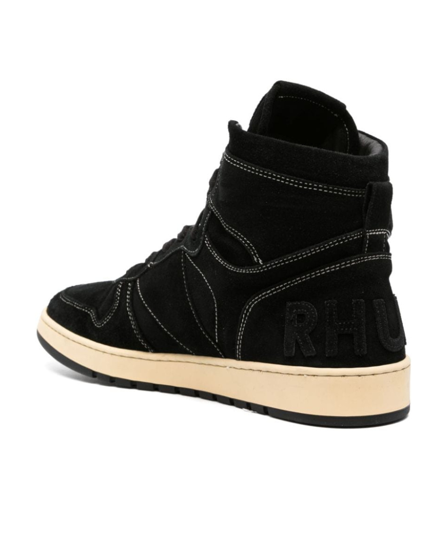 Rhude Black Rhecess High-top Suede Sneakers In Black