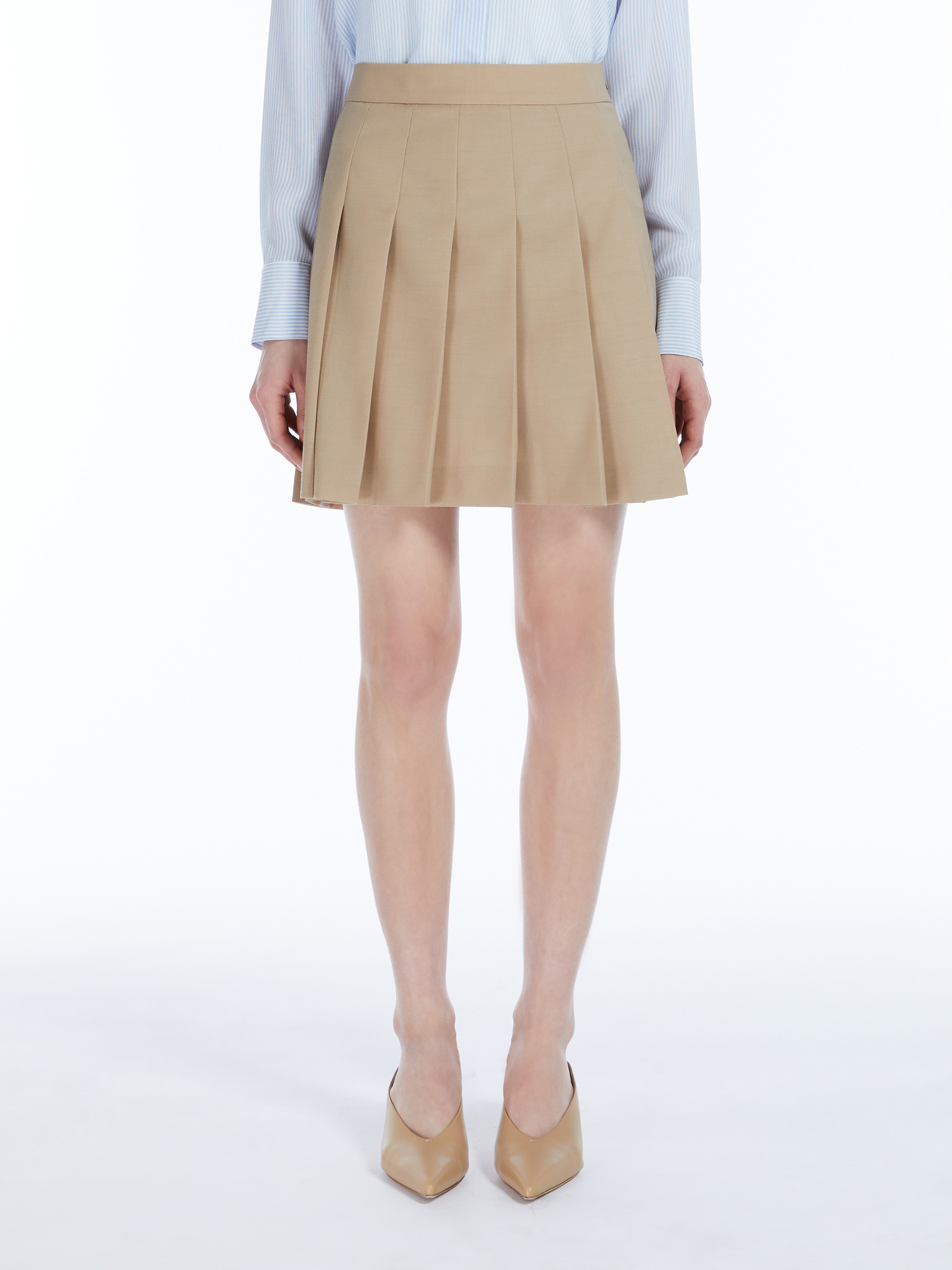 MAX MARA PLEATED WOOL SKIRT