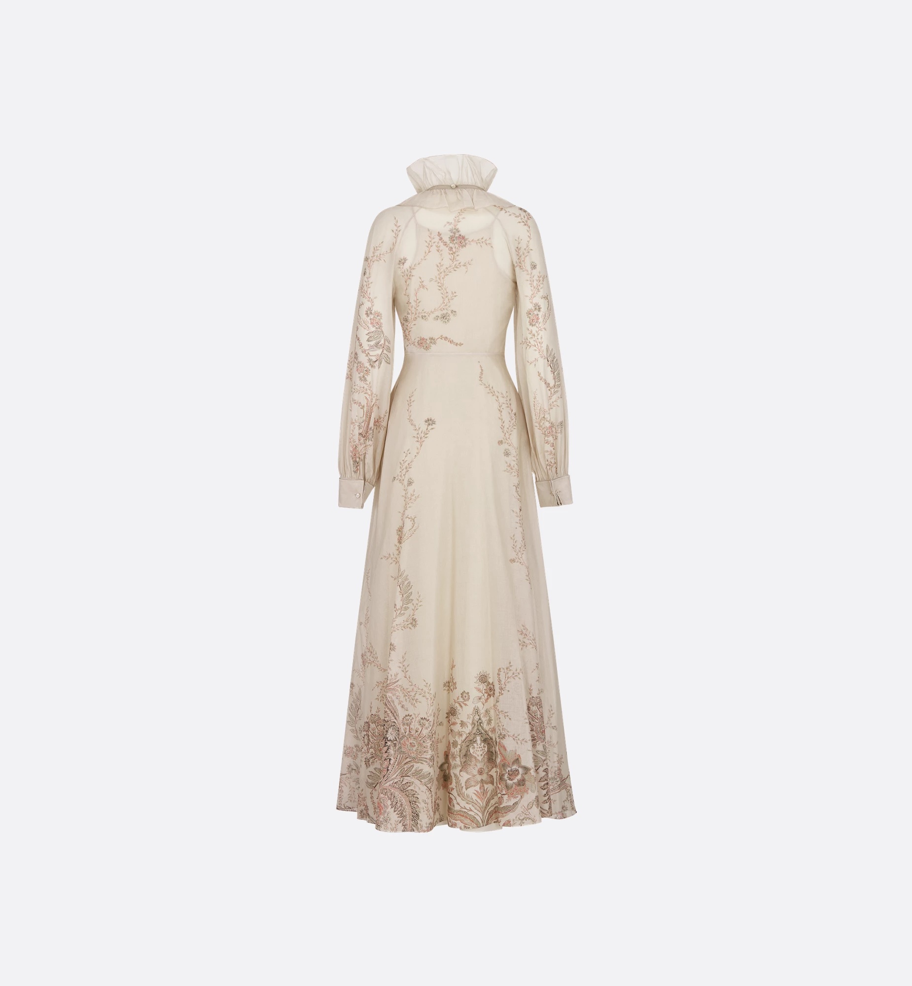 Dior Long Dress With Removable Ruched Collar In Neutral
