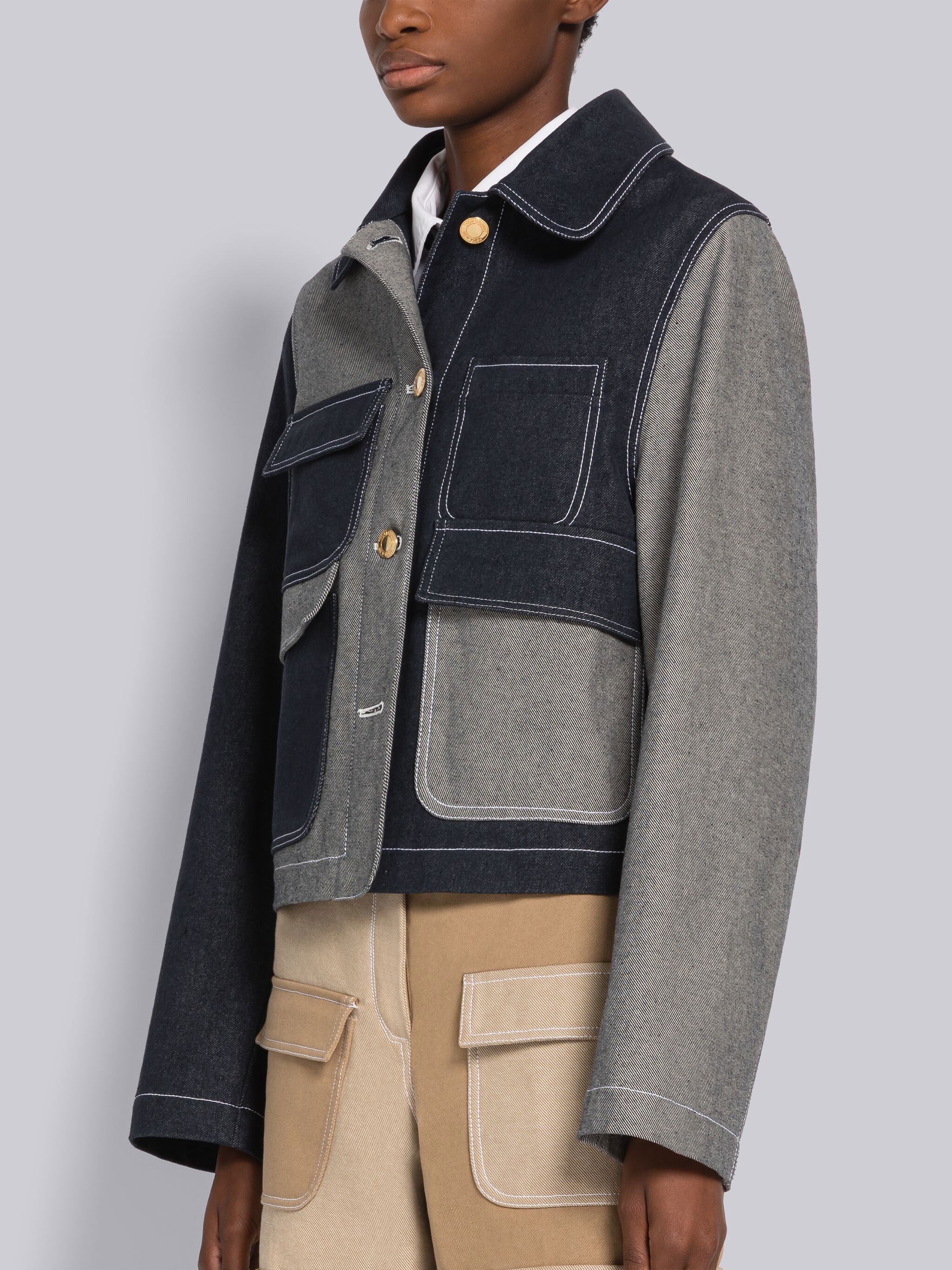 Thom Browne Multi-panel Single-breasted Blazer In Black