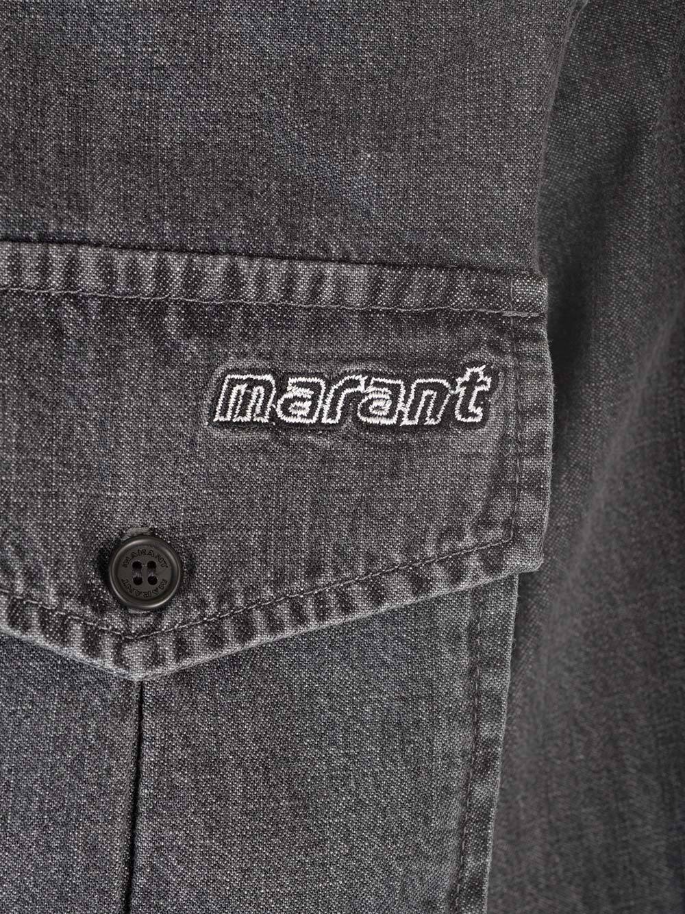 Isabel Marant Man Denim Shirt Black Size L Cotton In Black