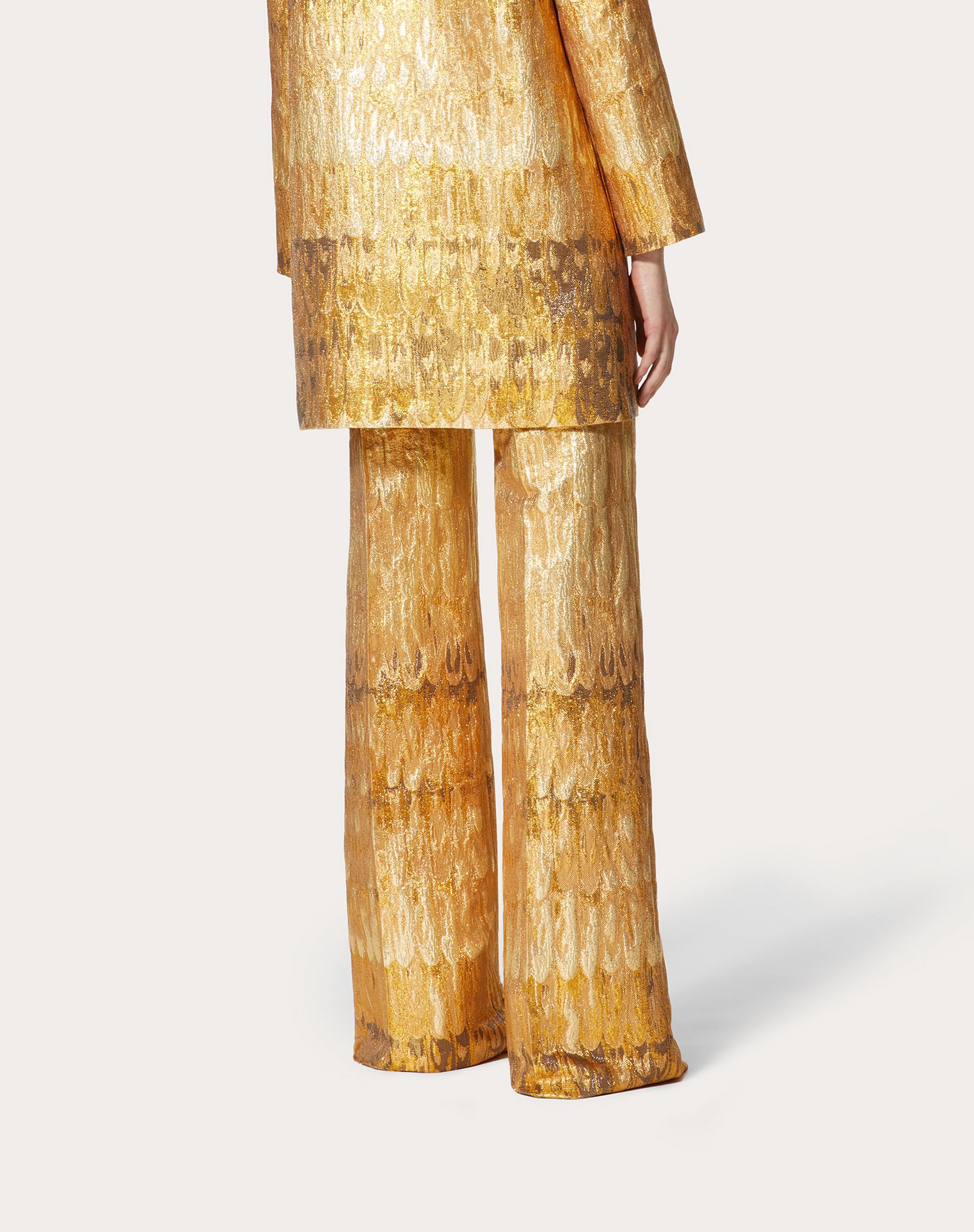 Valentino Golden Golden Wings Trousers In Brown