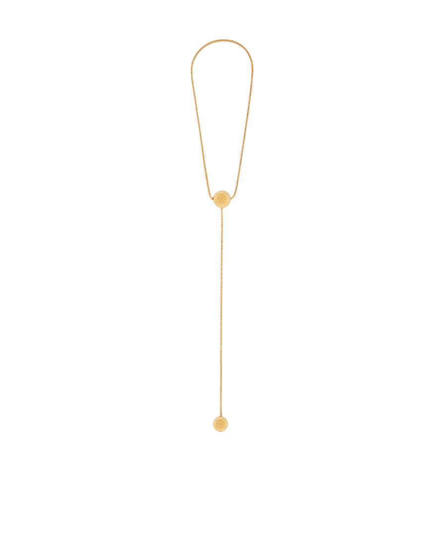 Loewe Anagram Pebble Necklace In Sterling Silver And Lapis Lazuli In Gold